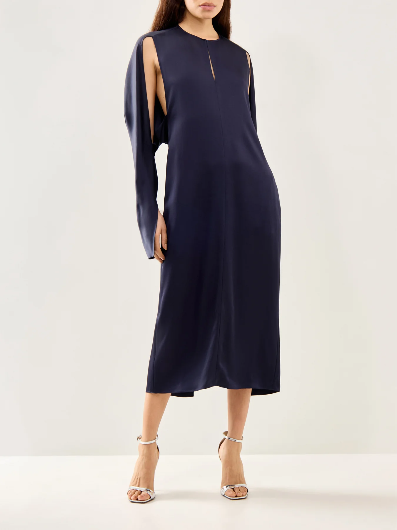 Satin Cutout Detail Gown - Image 4