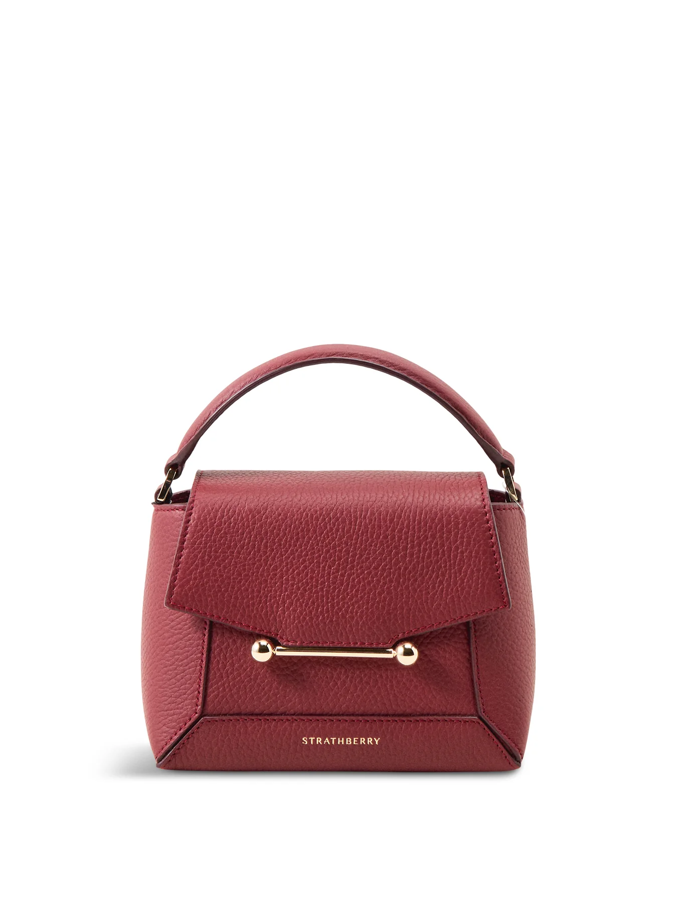 Mosaic Nano Grain Leather Crossbody Bag Oxblood