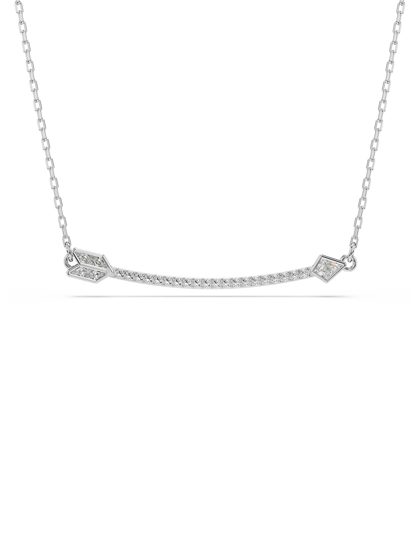 Crystal Arrow Pendant Necklace Silver - Image 3
