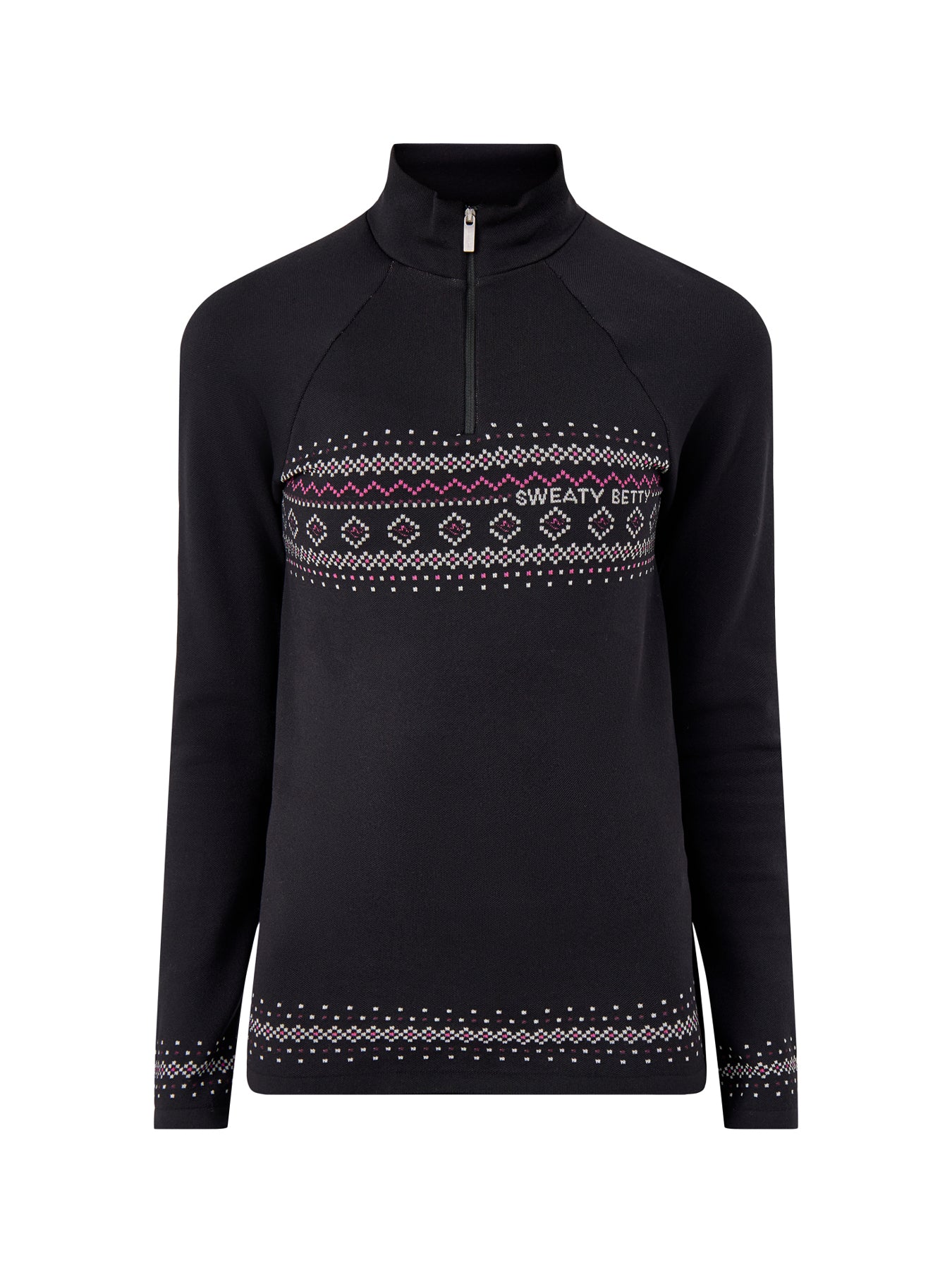 Fairisle Novelty Half Zip Base Layer Black