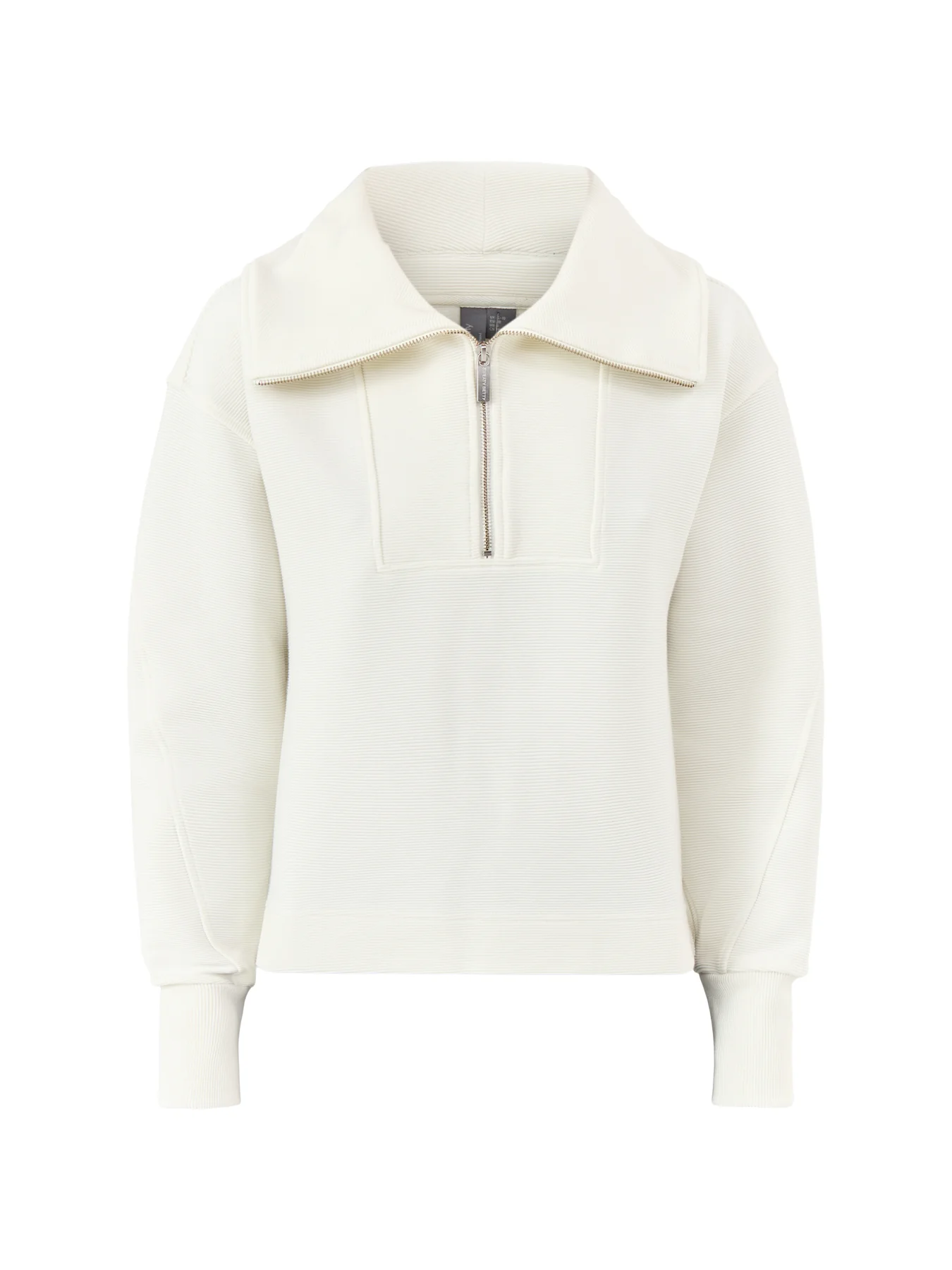 Peaceful Rib Half Zip Sweatshirt White