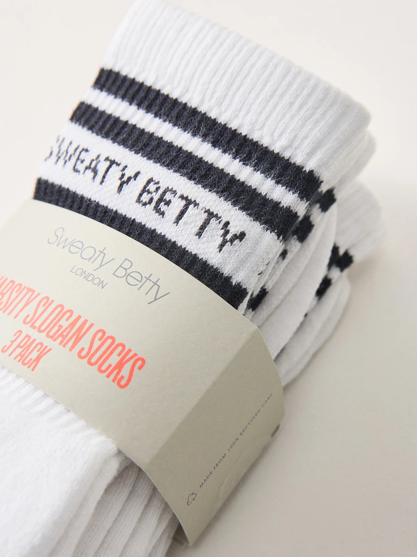 Varsity Slogan Socks White Black - Image 2