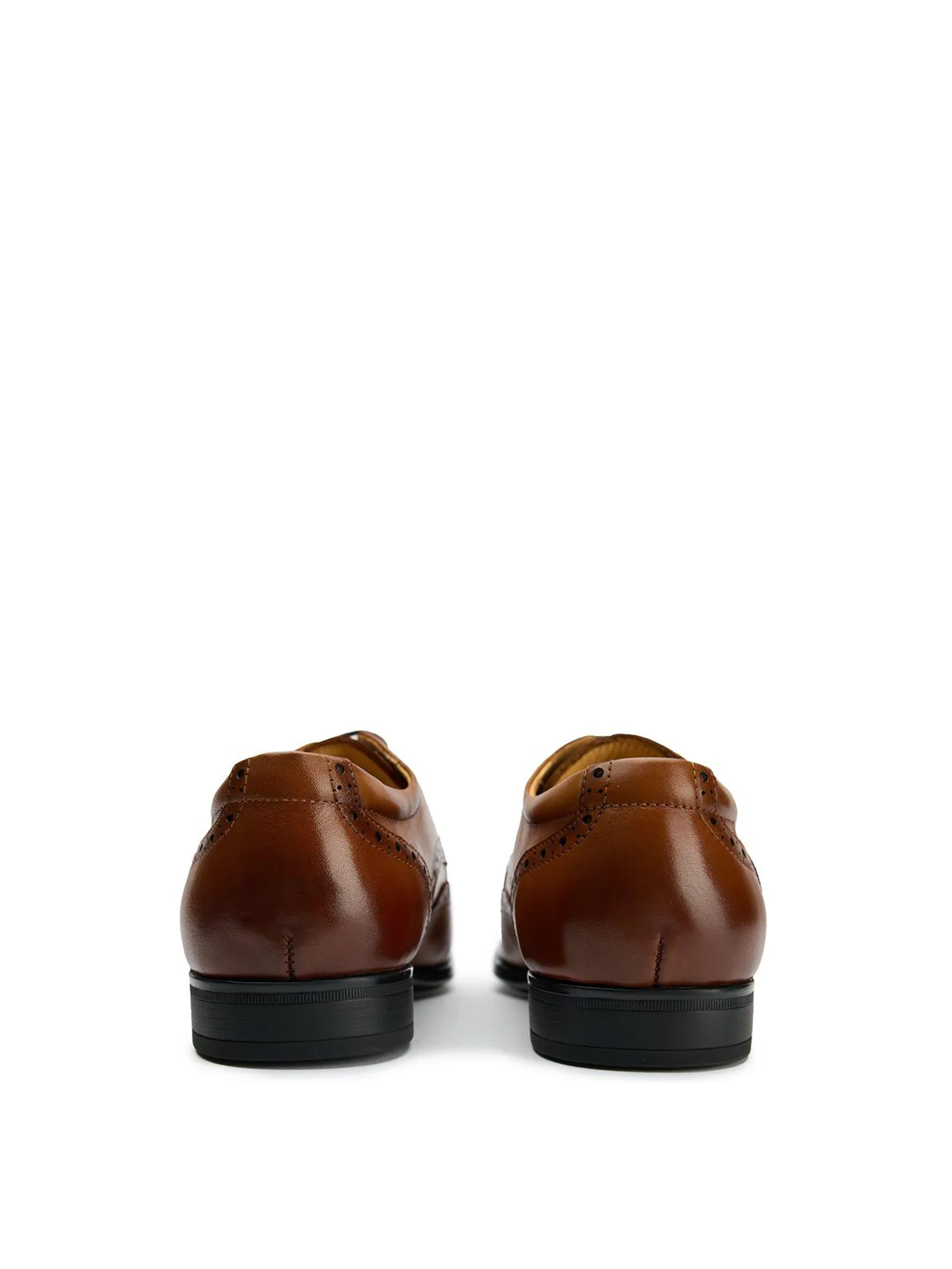Wide Fit Brogue Shoes Tan - Image 2