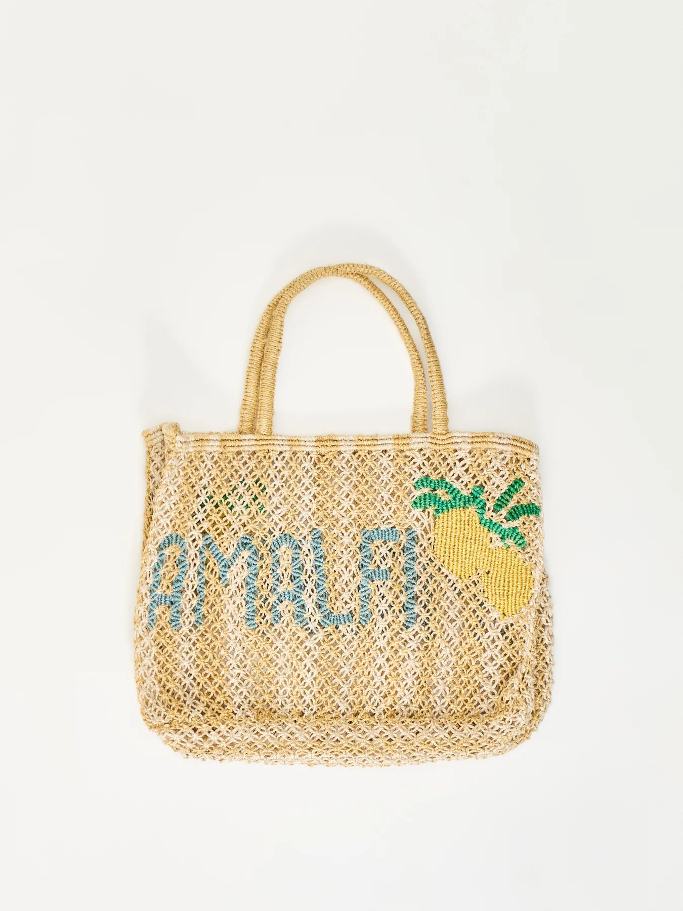Small Amalfi Raffia Tote Bag Yellow - Image 3