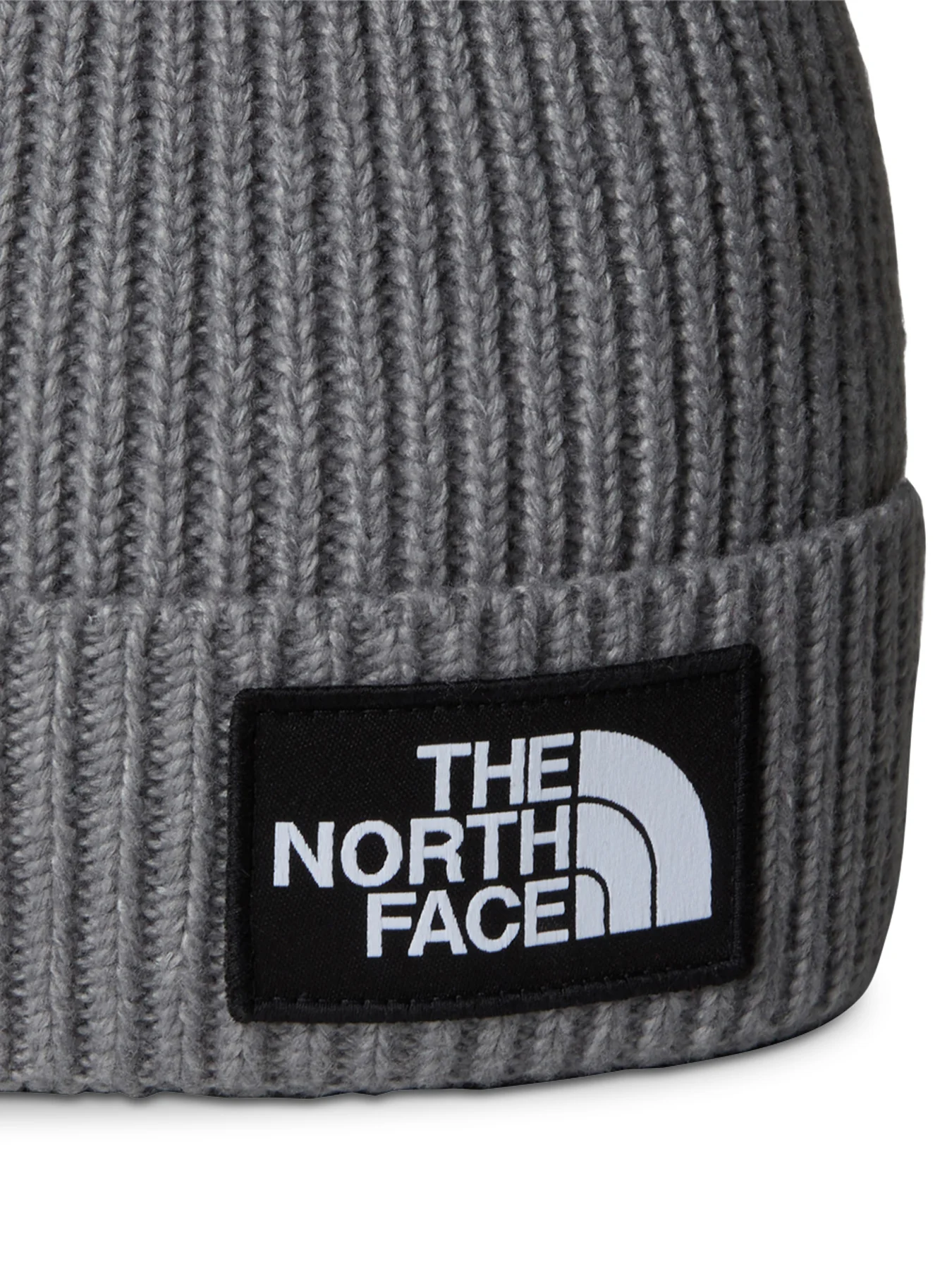 Knitted Beanie Logo Hat Medium Grey Heather - Image 3