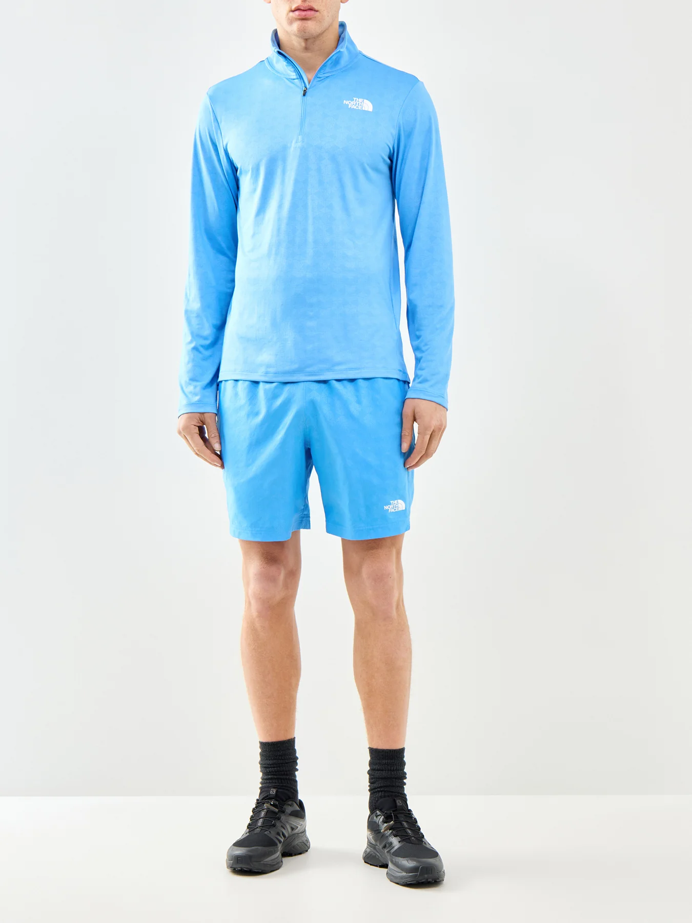 Pentadome Embossed 1/4 Zip Tee Blue - Image 2
