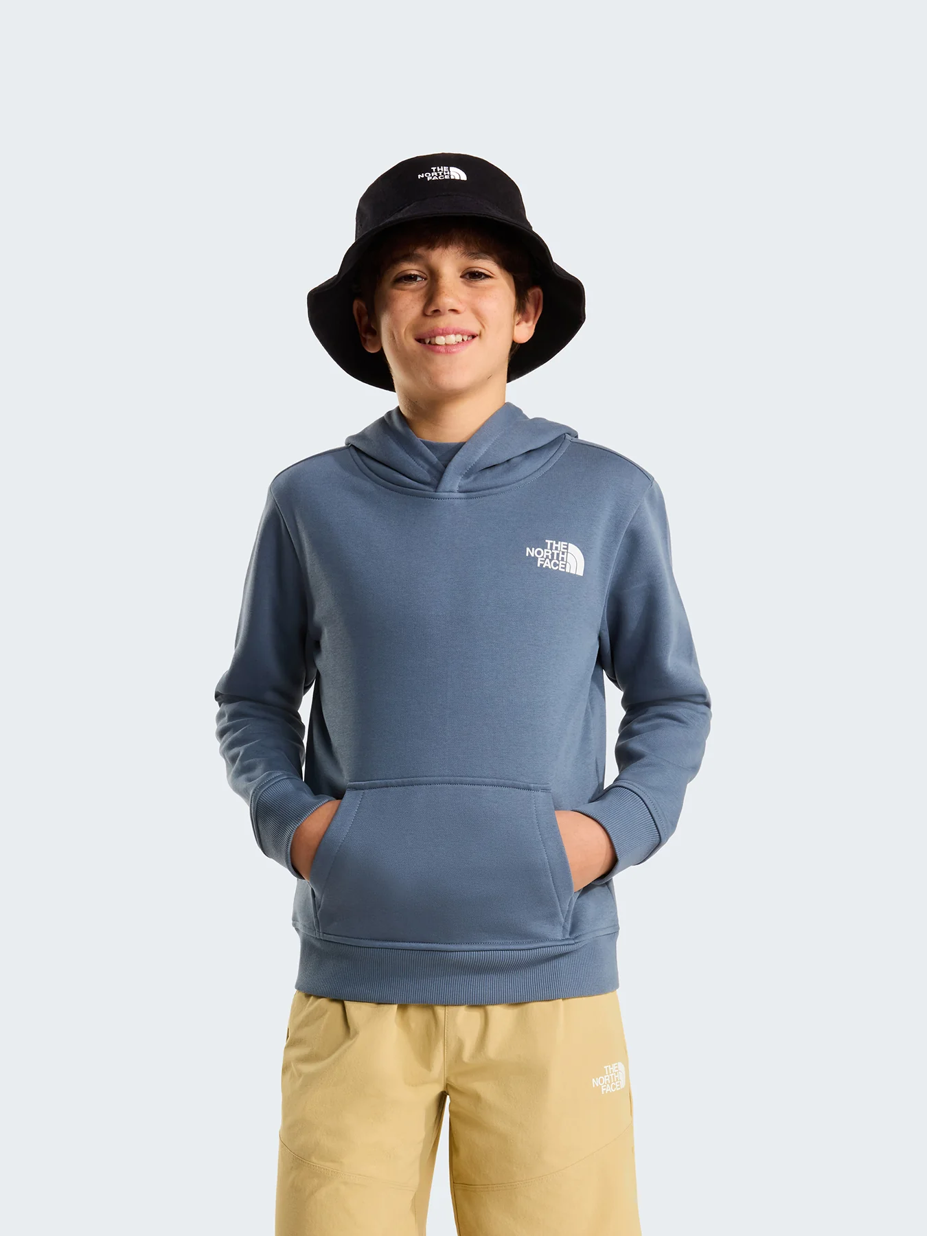 Kids' Box Logo Hoodie Grey - Image 3