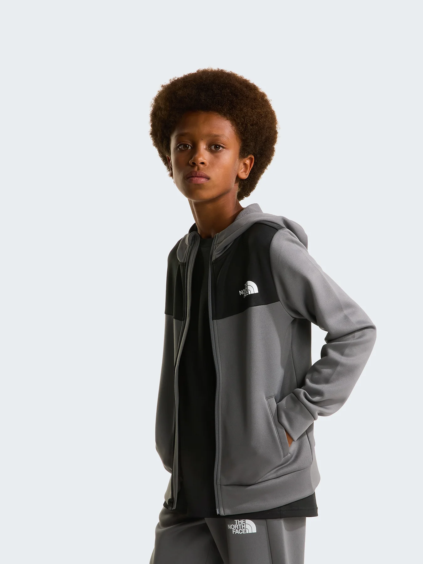 Kids' Reaxion Zip Hoodie Grey - Image 3