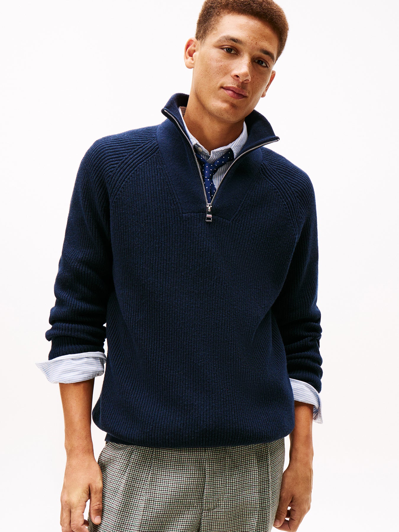 Fisherman Rib-Knit Relaxed Jumper Blue - Image 2