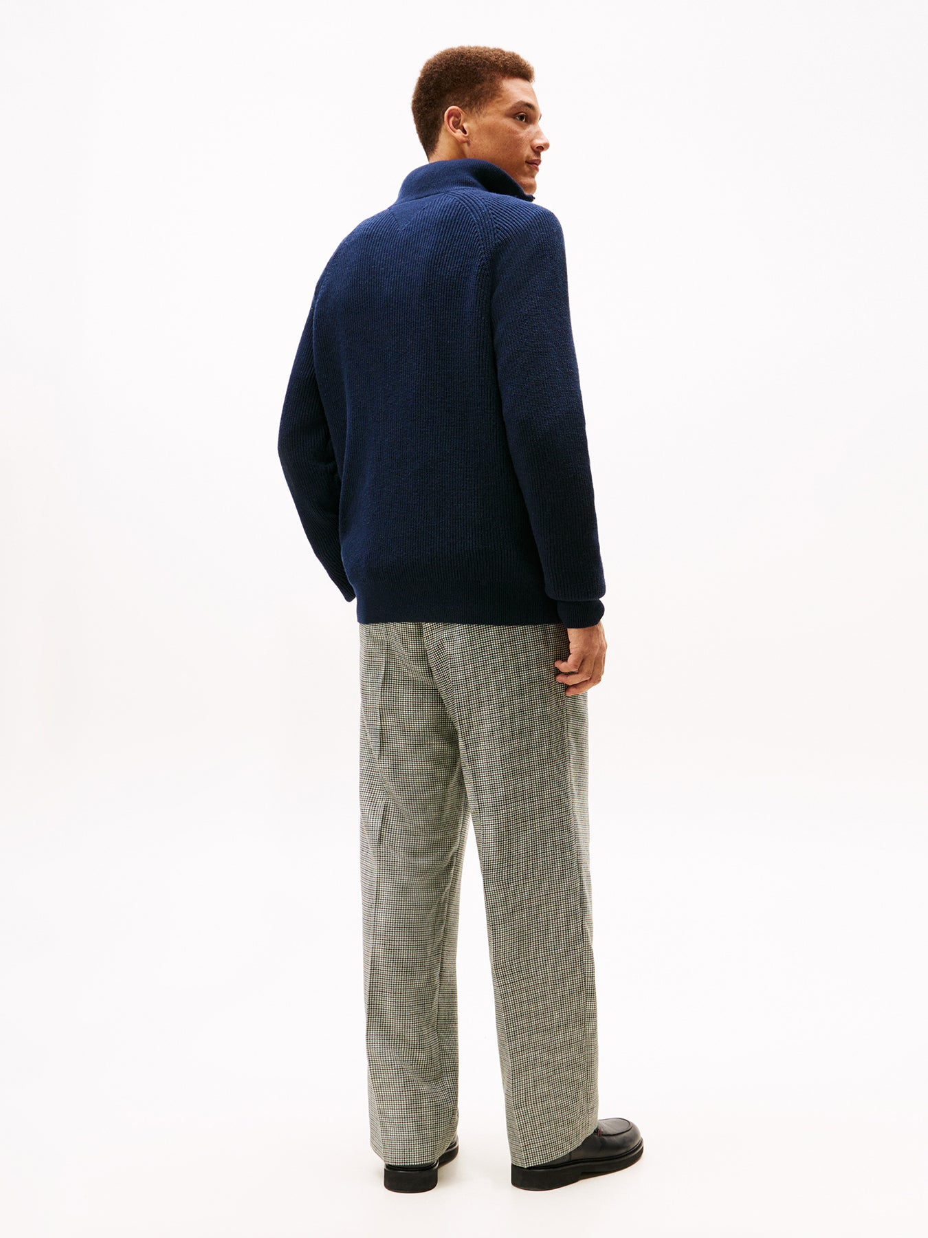 Fisherman Rib-Knit Relaxed Jumper Blue - Image 3