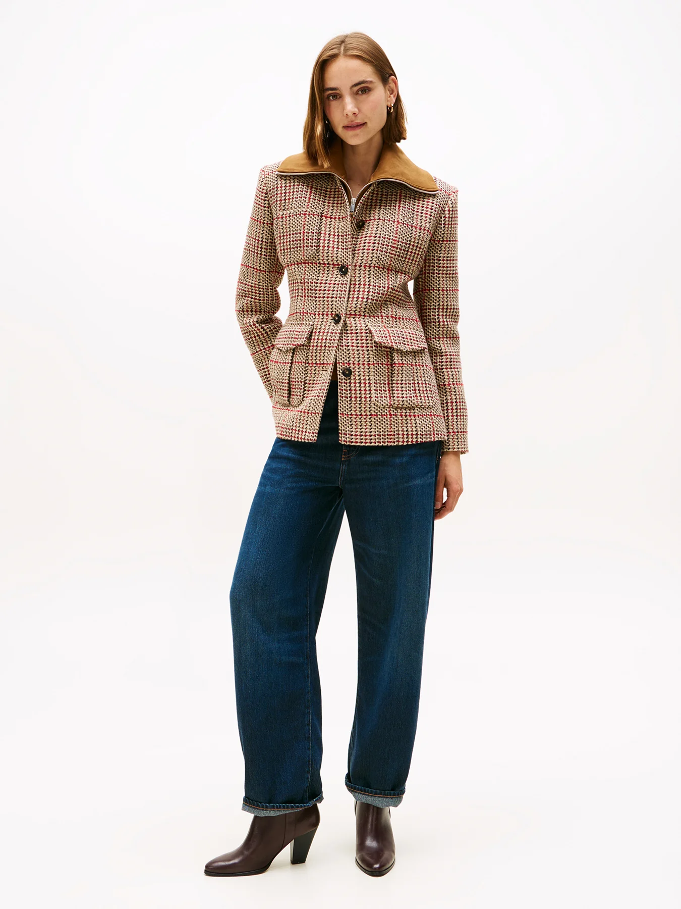 Mid Rise Relaxed Barrel Leg Jeans Light Denim - Image 4
