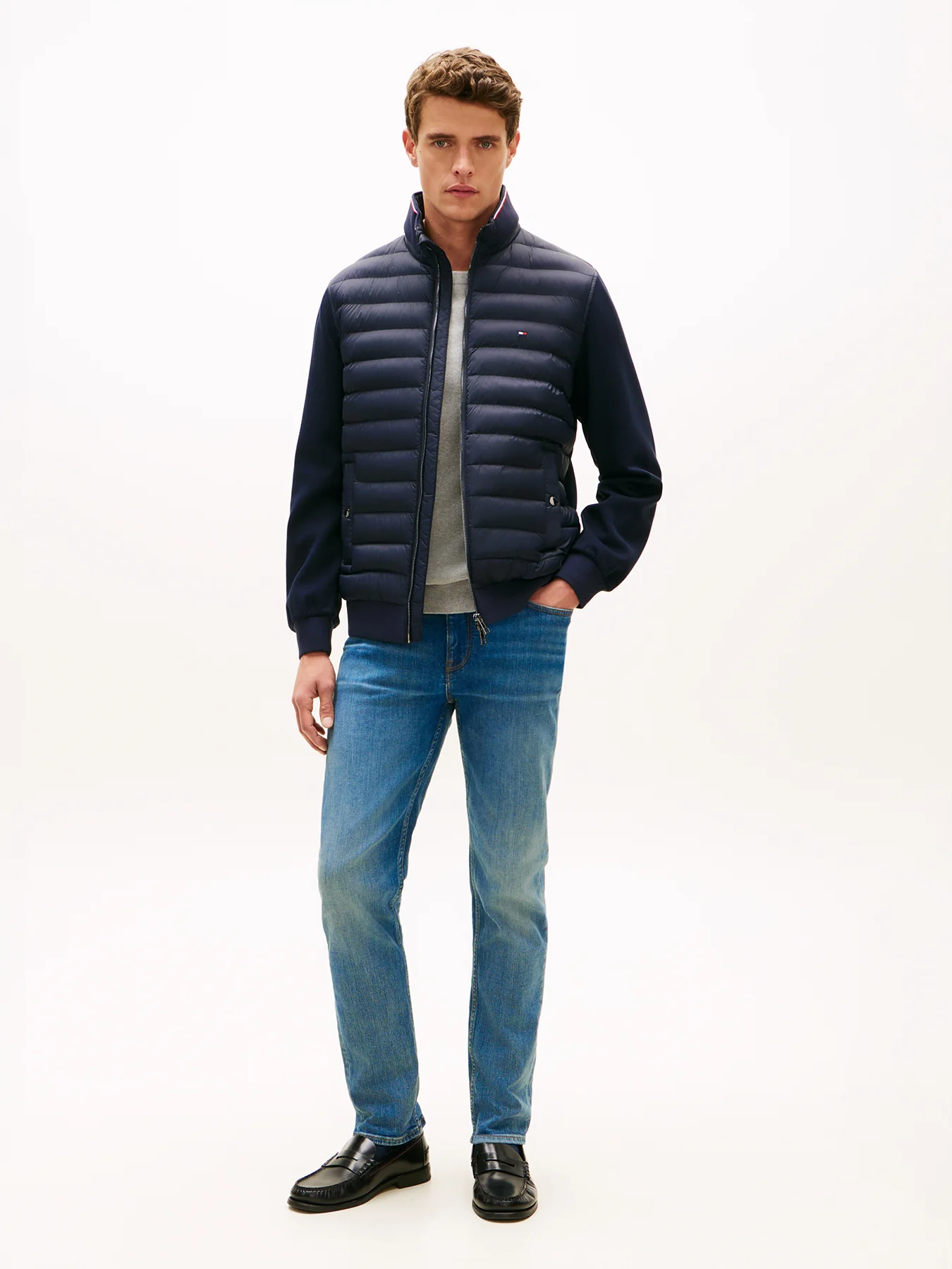 Mixed Texture Tipped Zip-Thru Jacket - Image 2