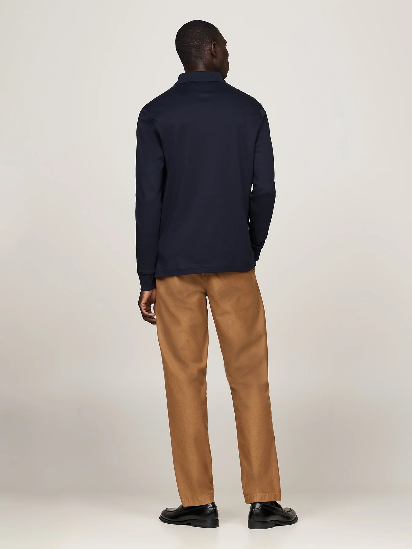 Regular Fit Long Sleeve Polo Shirt Blue - Image 3