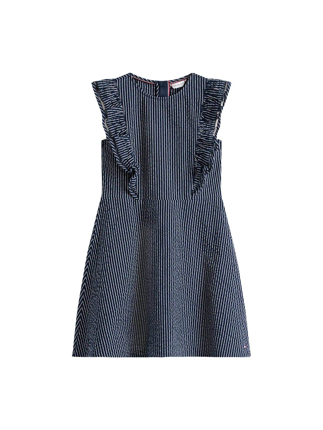 Kids' Ruffle Seersucker Fit And Flare Dress