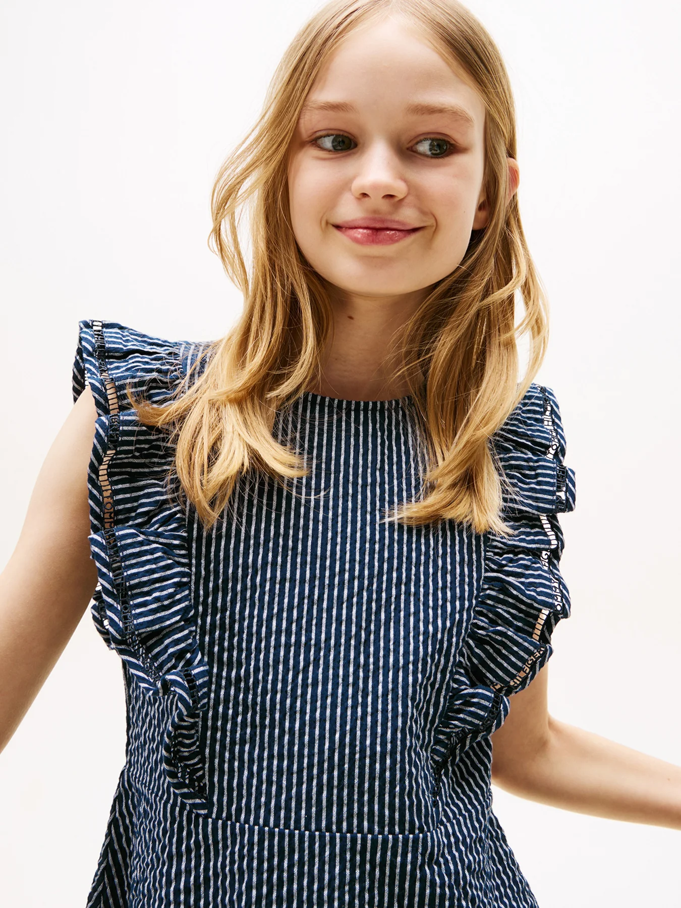 Kids' Ruffle Seersucker Fit And Flare Dress - Image 5