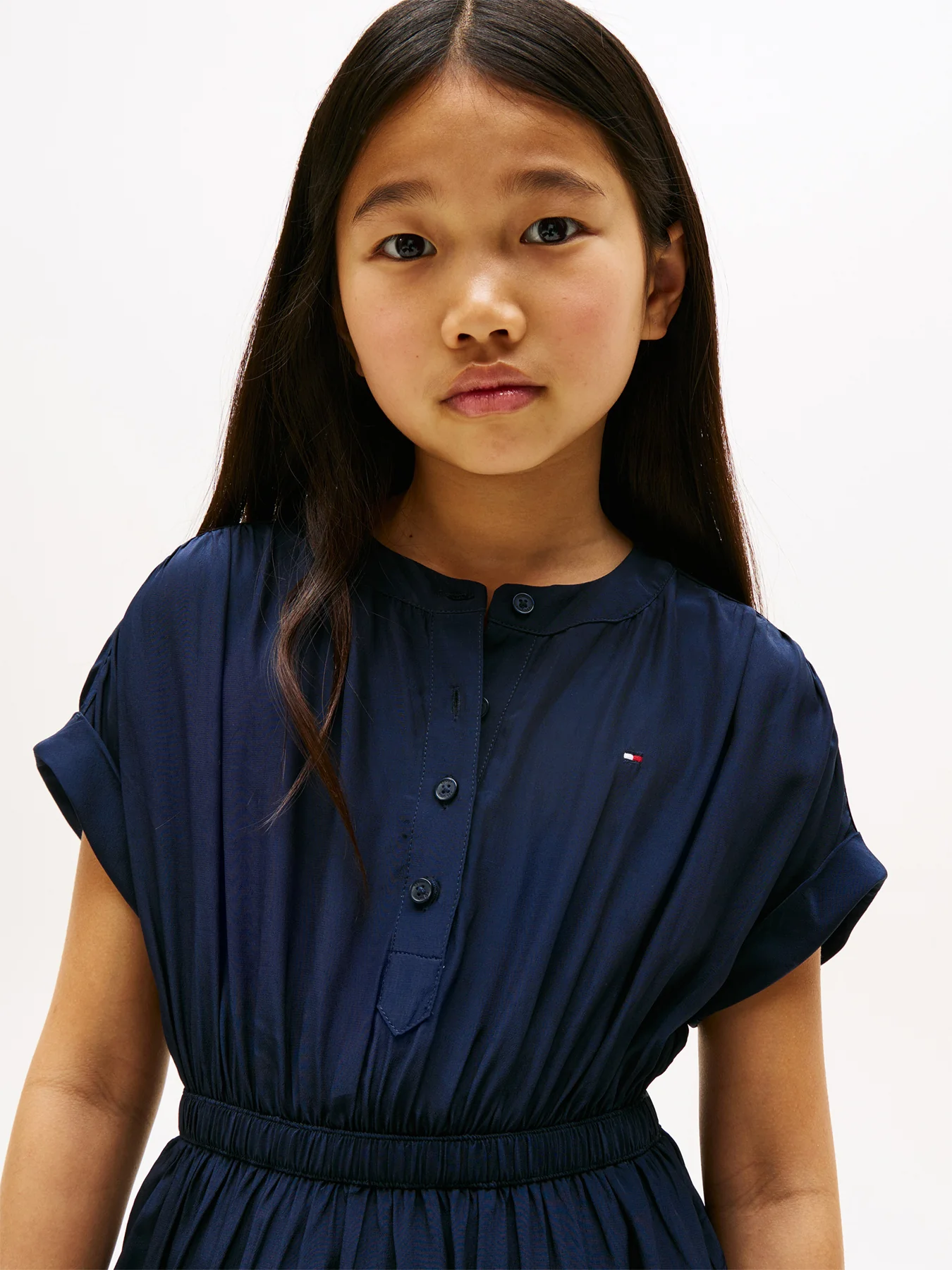 Short Sleeve Tiered Shirt Dress - Image 5