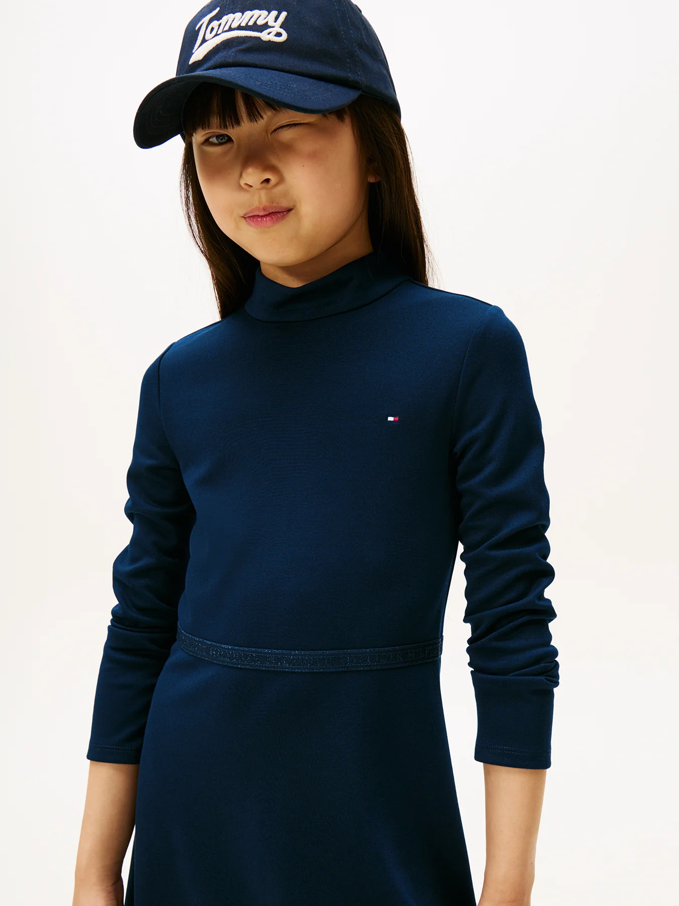 Kids’ Sparkle Logo Mock Neck Skater Dress - Image 4