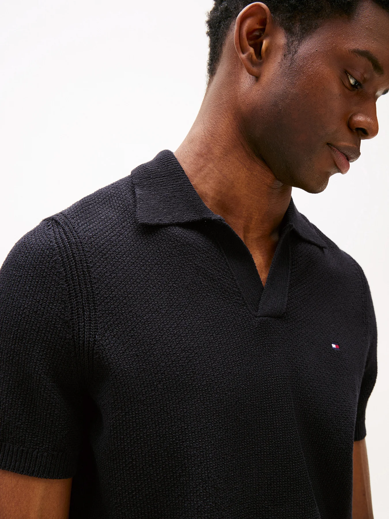 Textured Knit Polo Shirt - Image 5