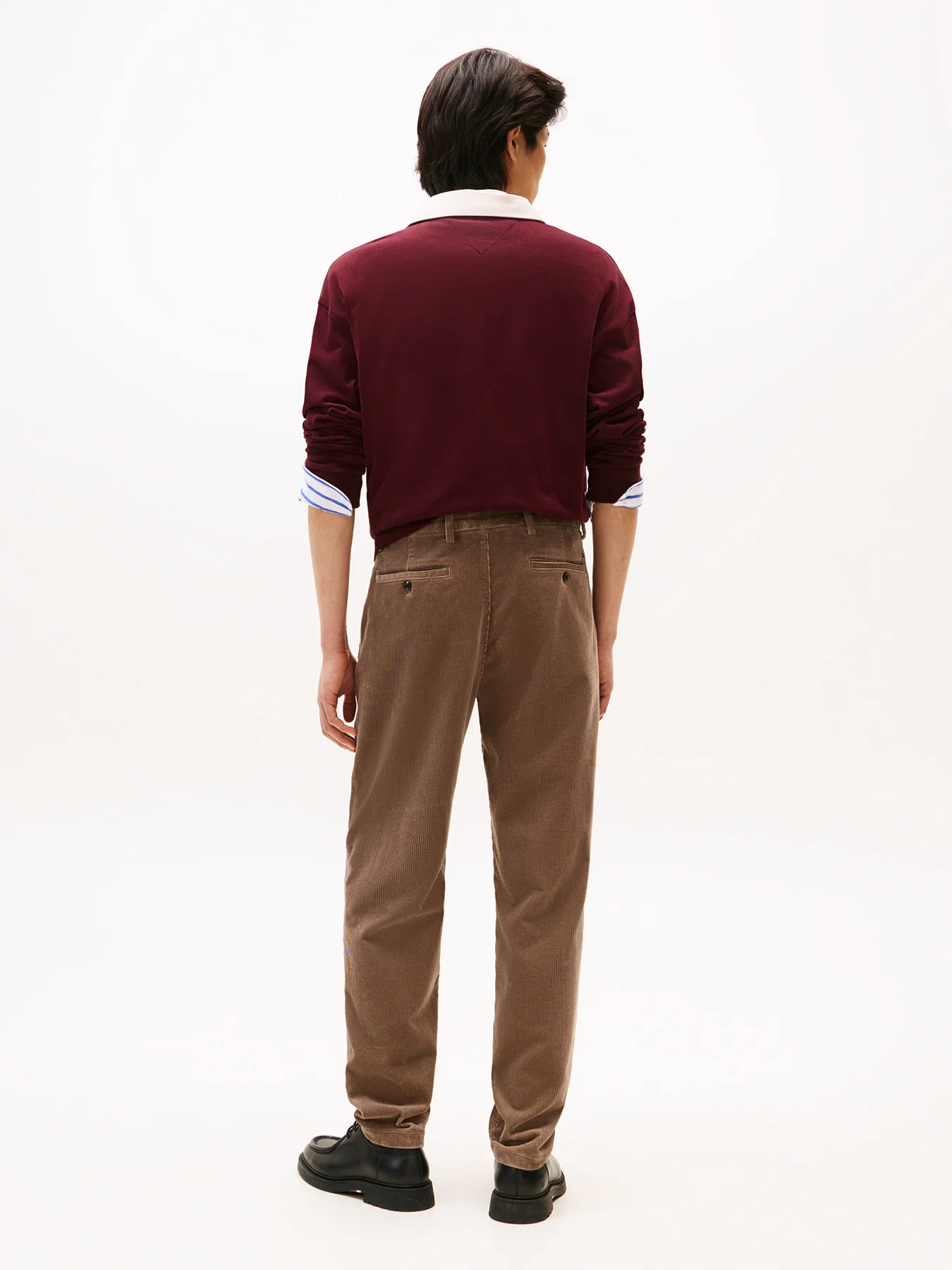 Harlem Pleated Tapered Corduroy Chinos Brown - Image 3