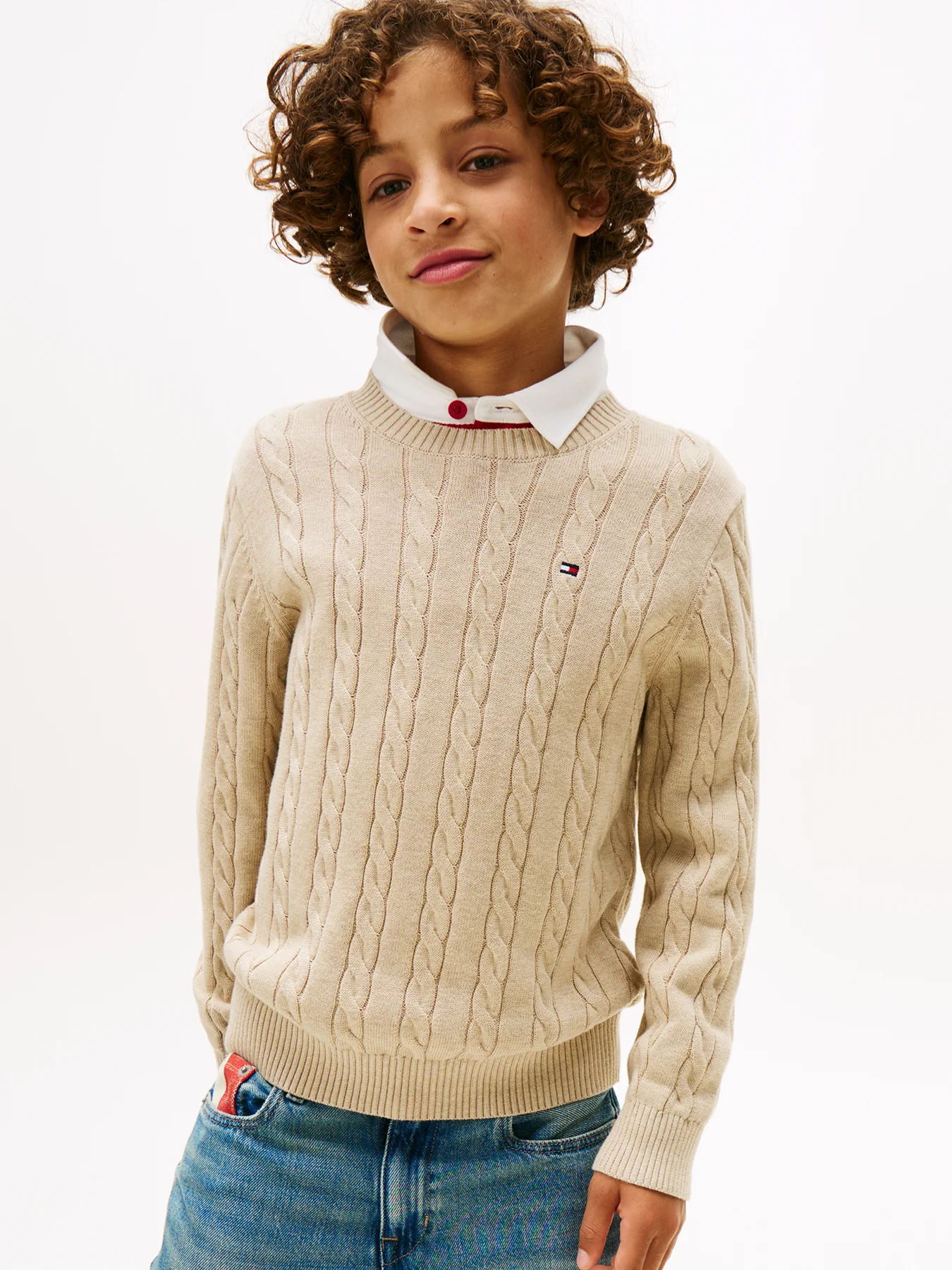 Cable Knit Crew Neck Jumper - Image 2