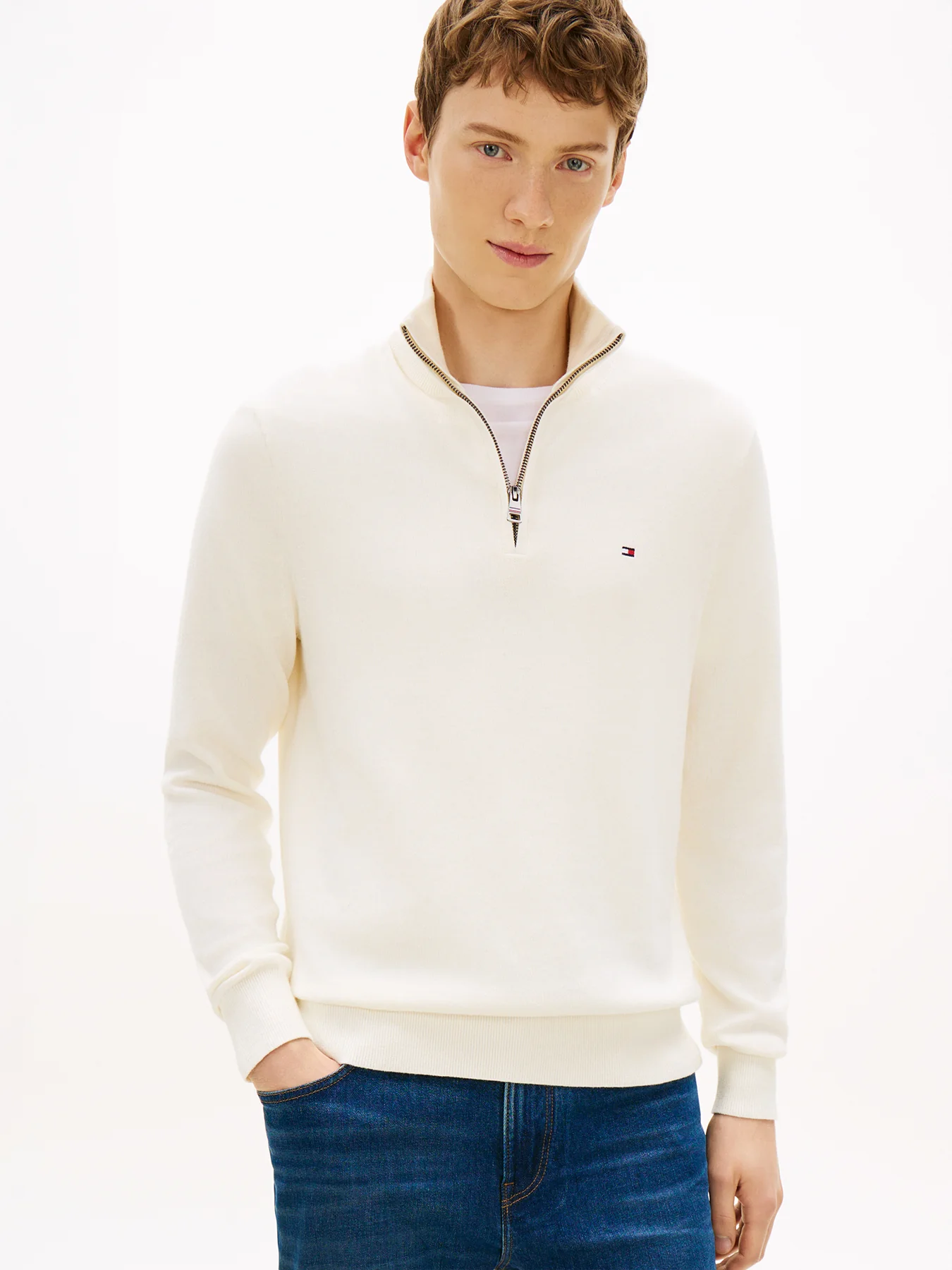 Half-Zip Jumper With Cashmere Cream - Image 5