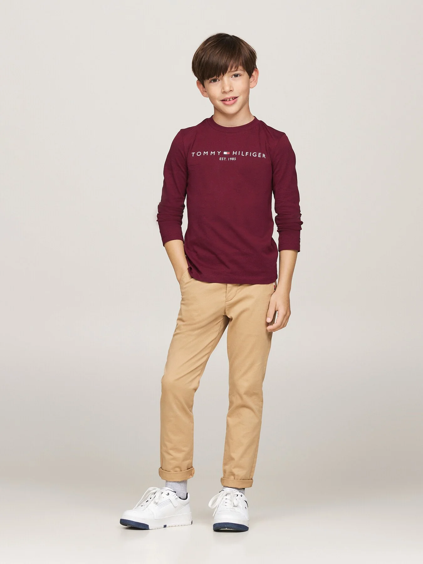 Kids’ Logo Print Long Sleeve T-Shirt Blue - Image 7