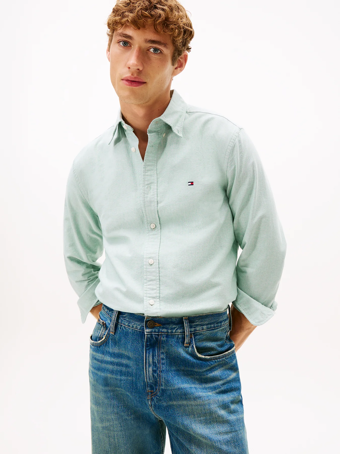 Button-Down Oxford Shirt Green - Image 3