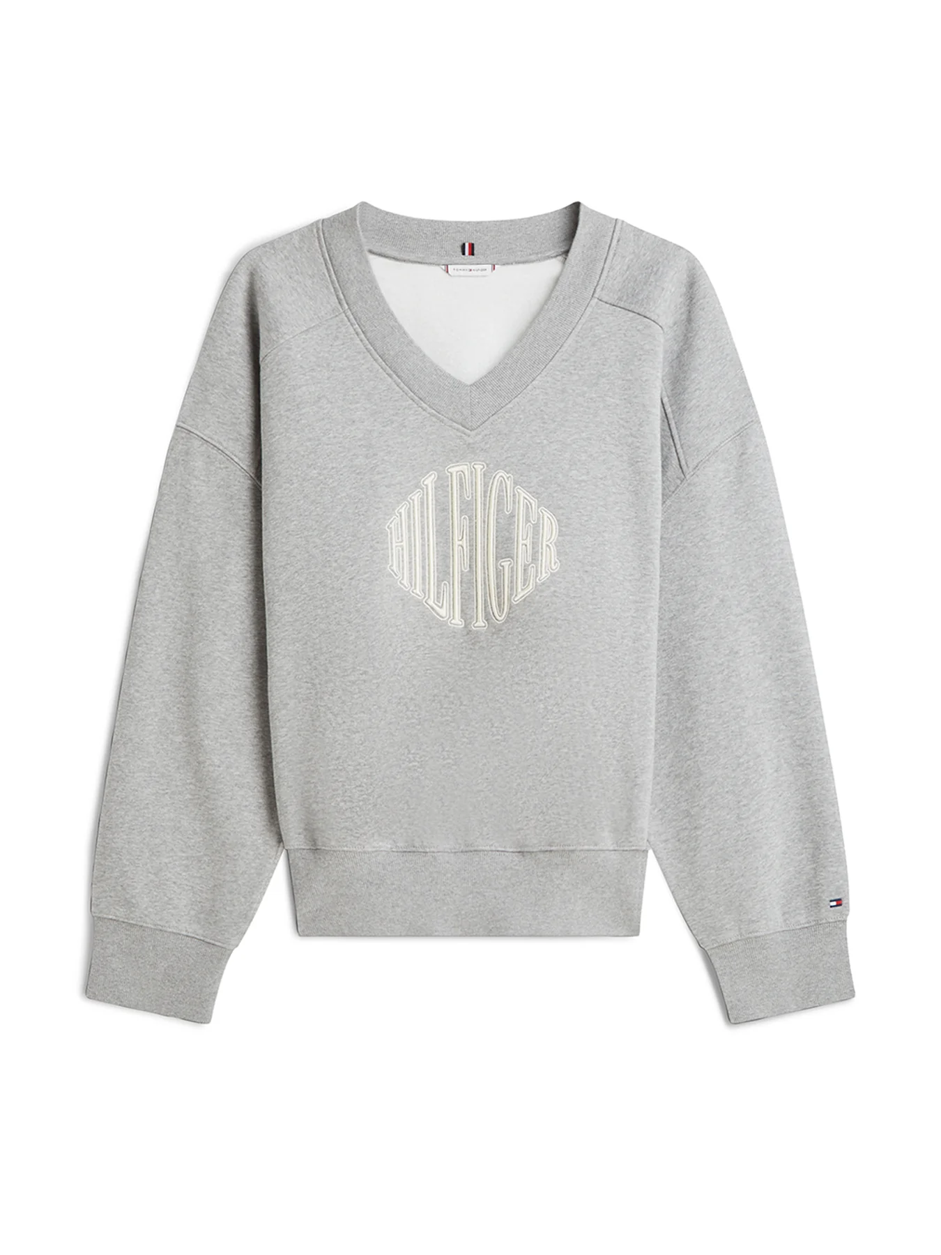 Logo V-Neck Sweatshirt Grey