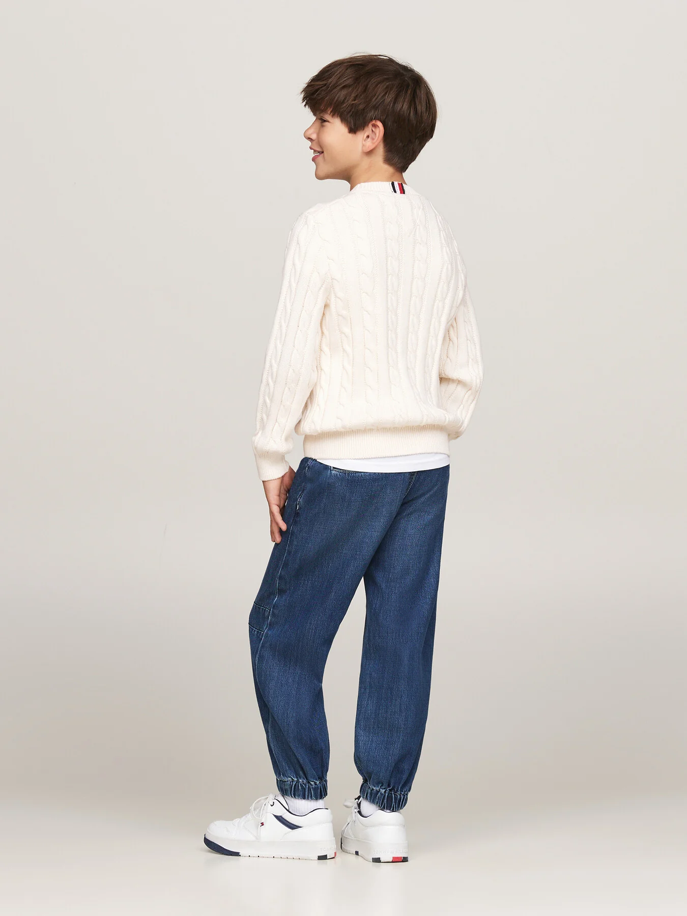 Cable Knit Crew Neck Jumper - Image 5