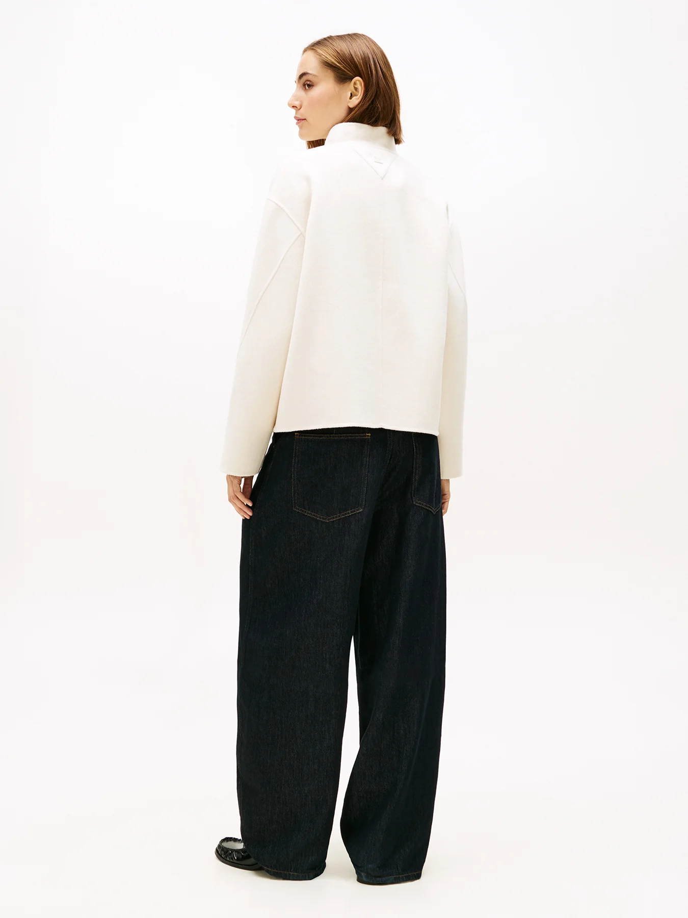 Double-Faced Wool Blend Bomber Jacket Nude - Image 3