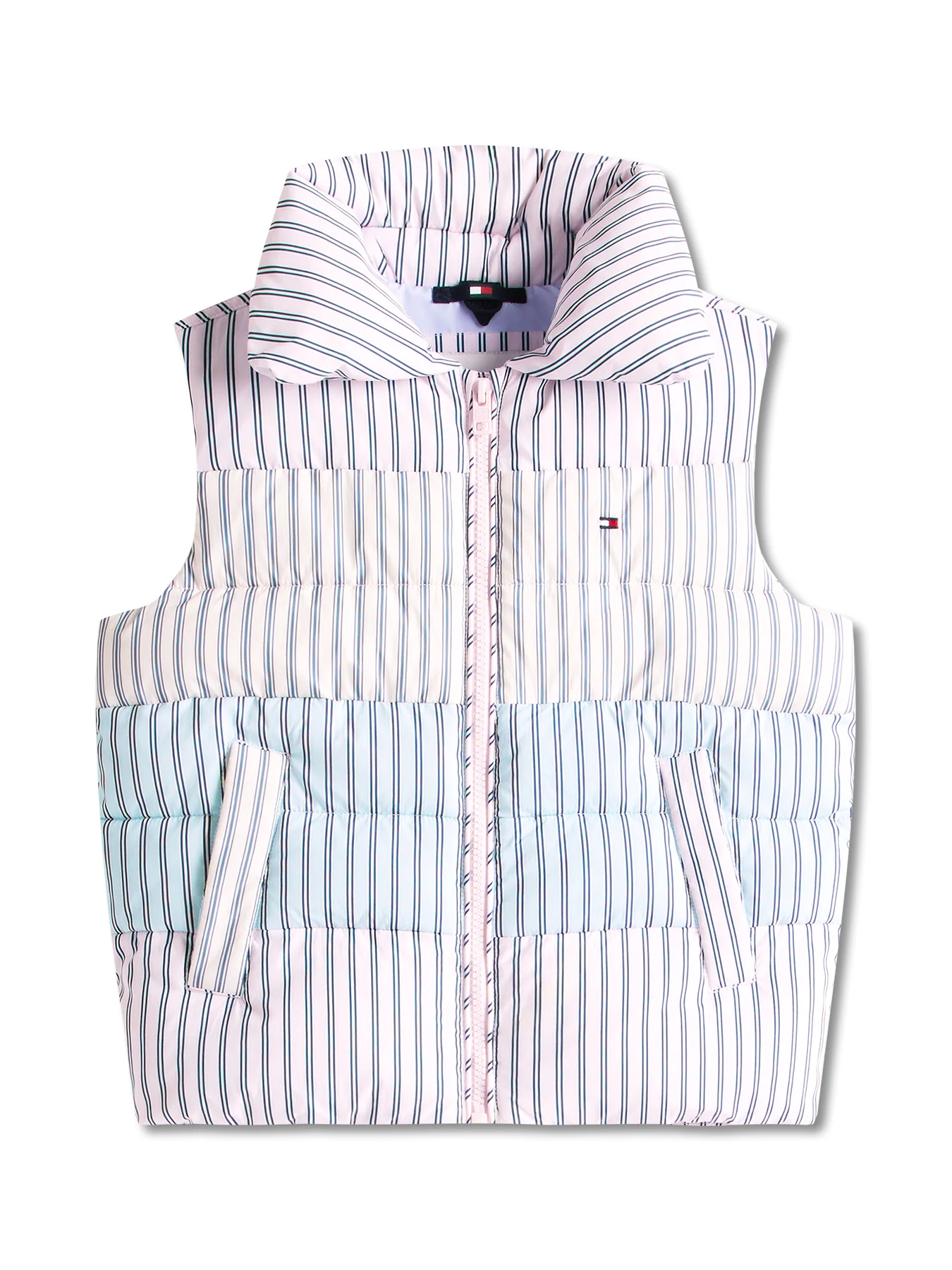 Mixed Stripe Relaxed Quilted Gilet
