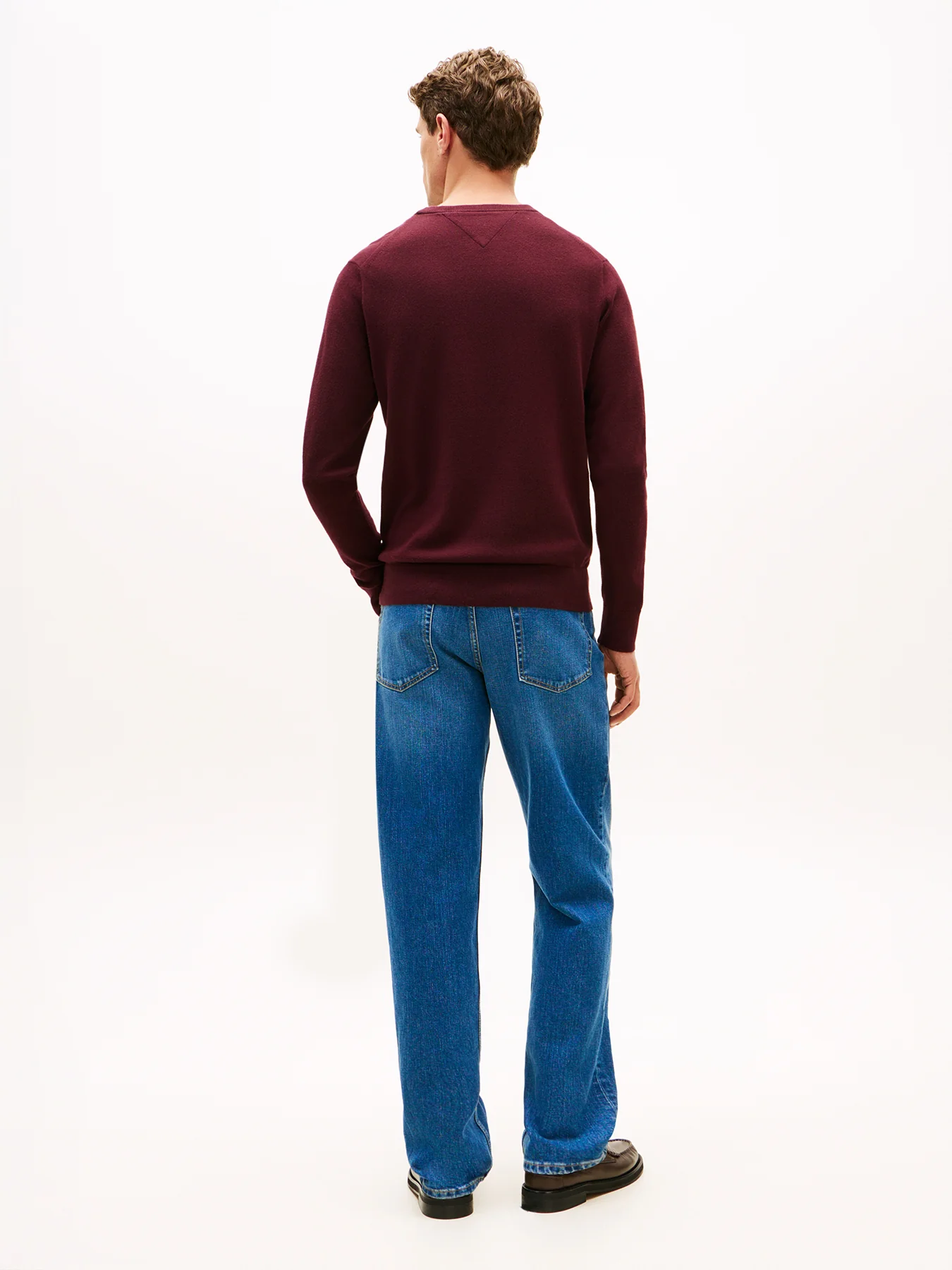Crew Neck Jumper With Cashmere Red - Image 4