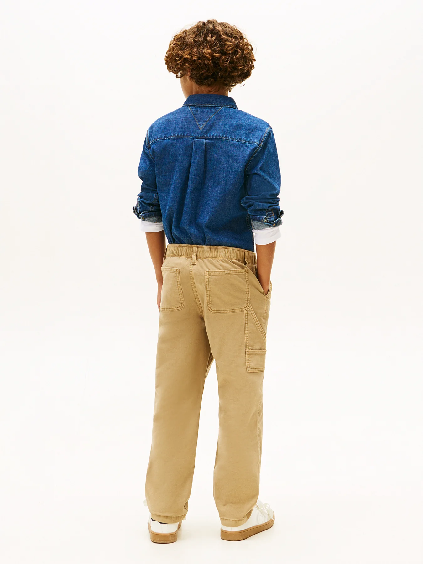 Kids’ Essential Herringbone Twill Carpenter Trousers Tan - Image 5
