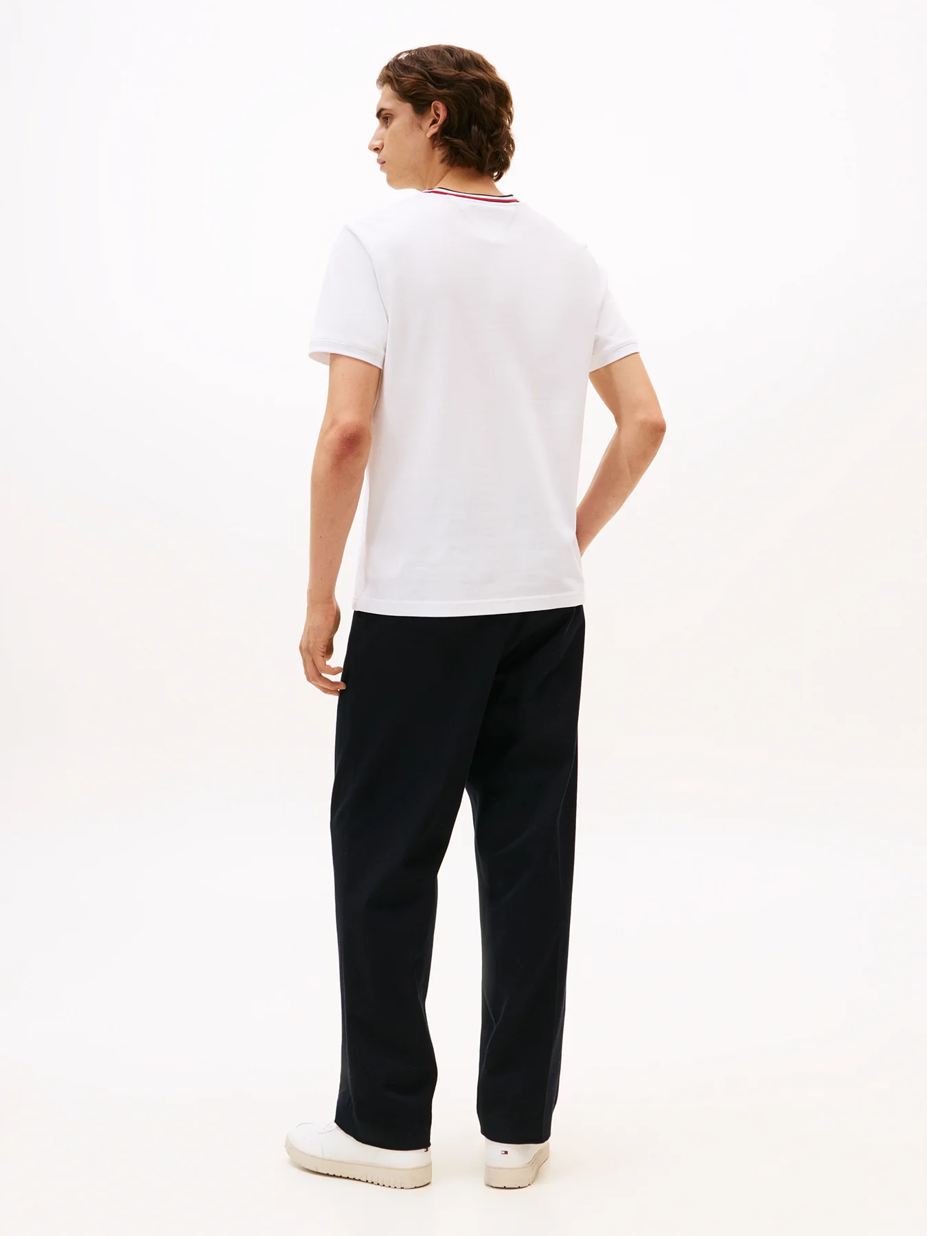 Crew Neck Piqué T-Shirt White - Image 3
