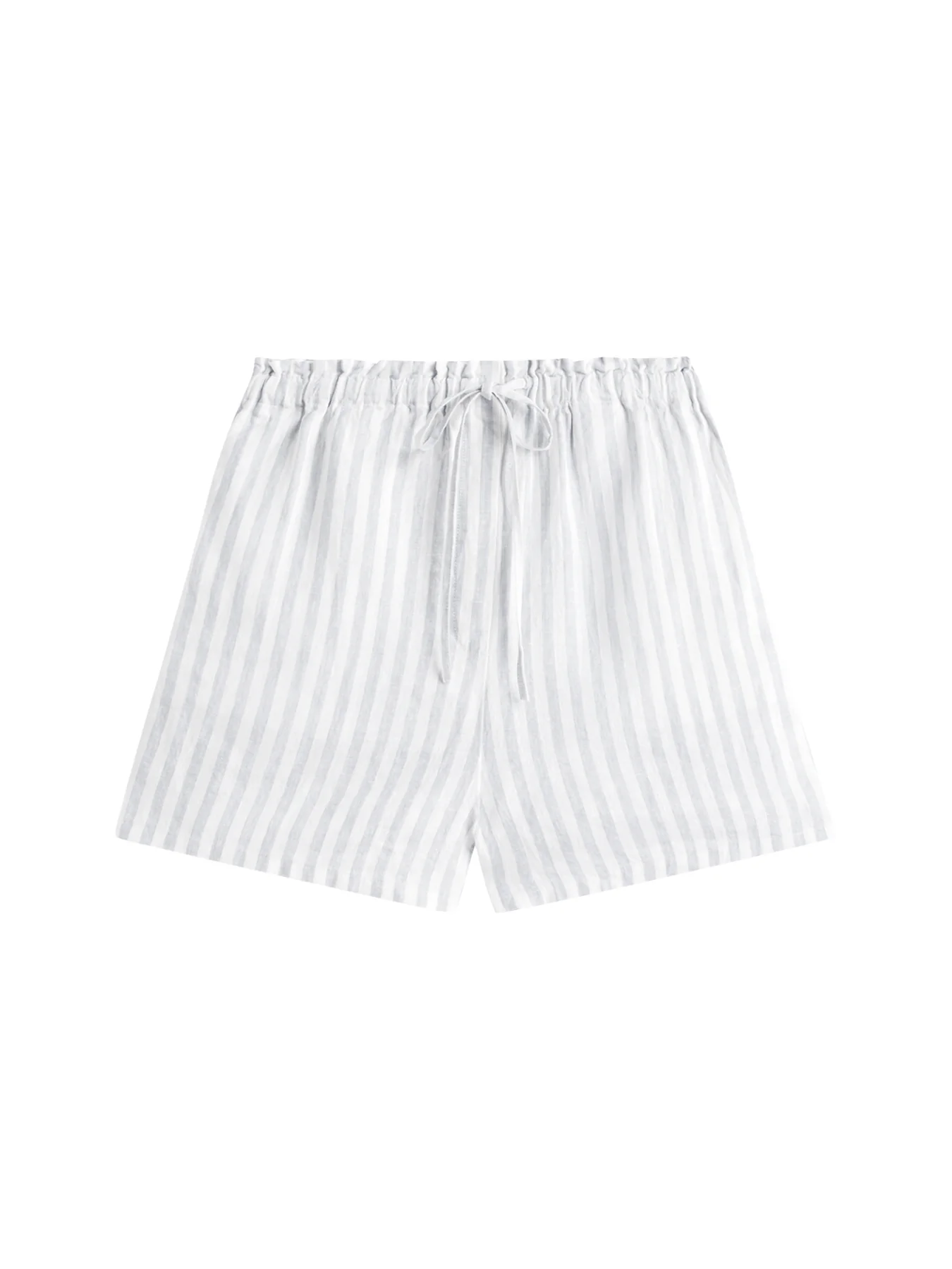 Pure Linen Wide Leg Shorts White