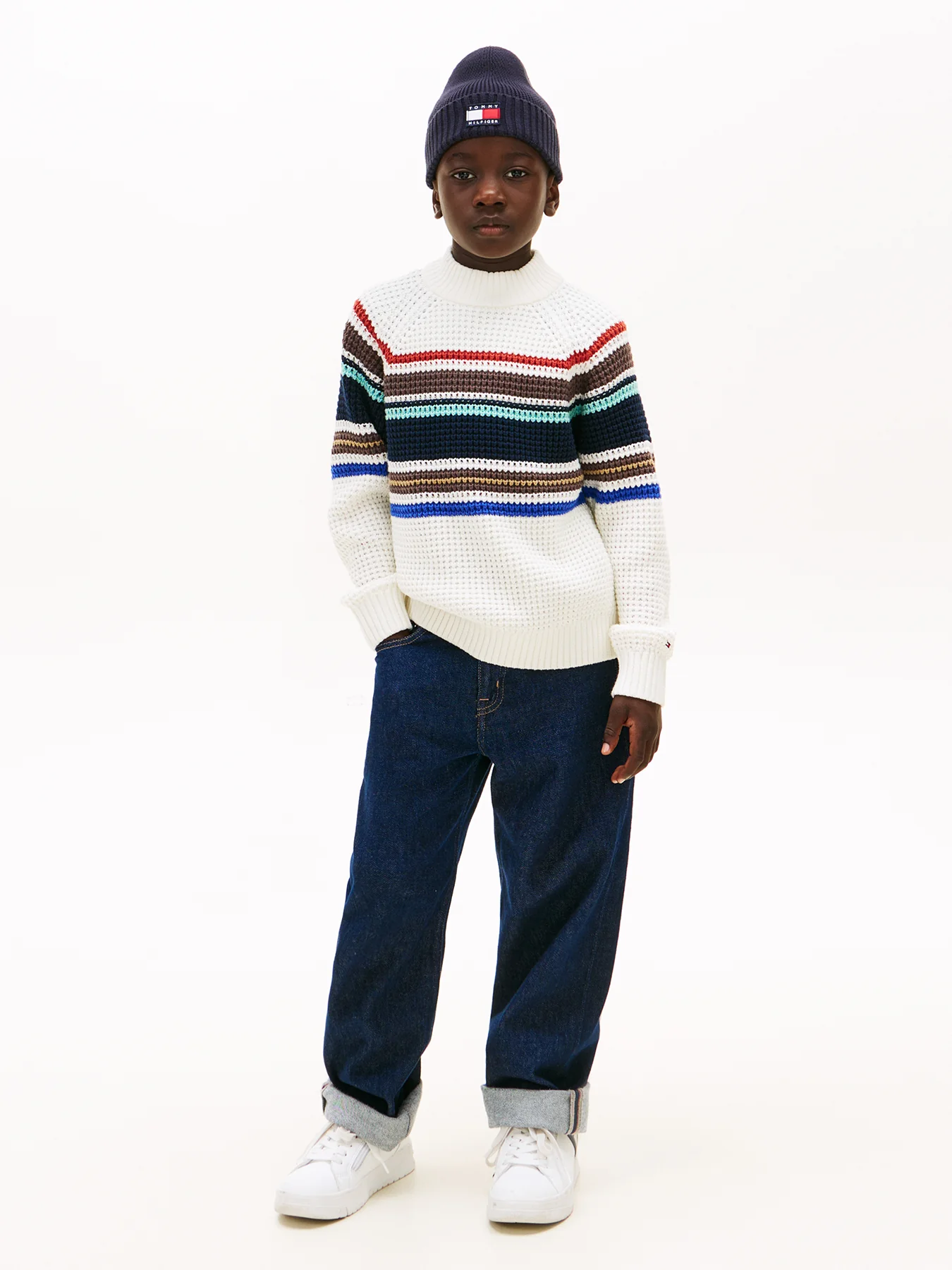 Kids’ Textured Knit Jumper White - Image 3
