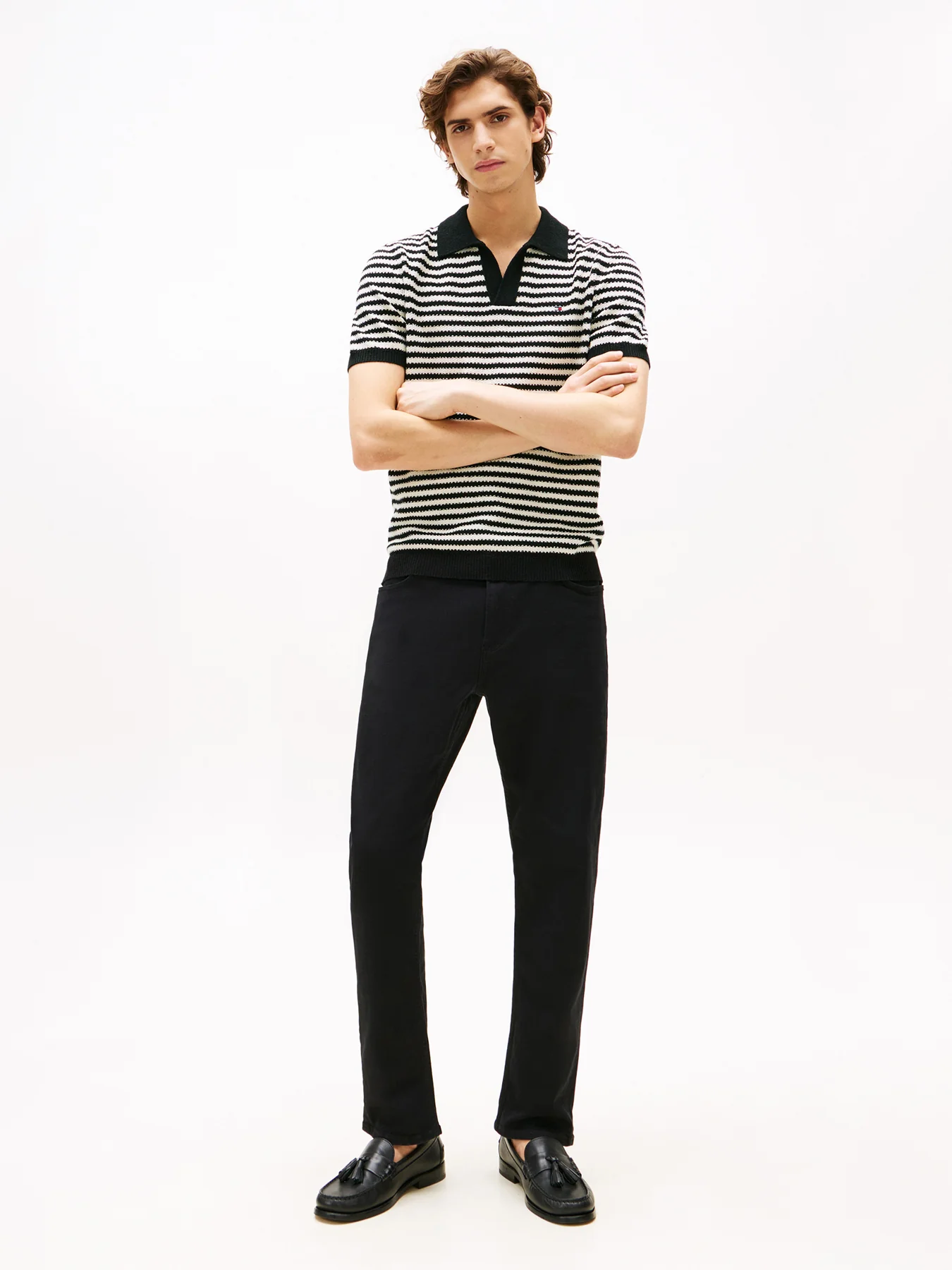 Textured Knit Polo Shirt - Image 4