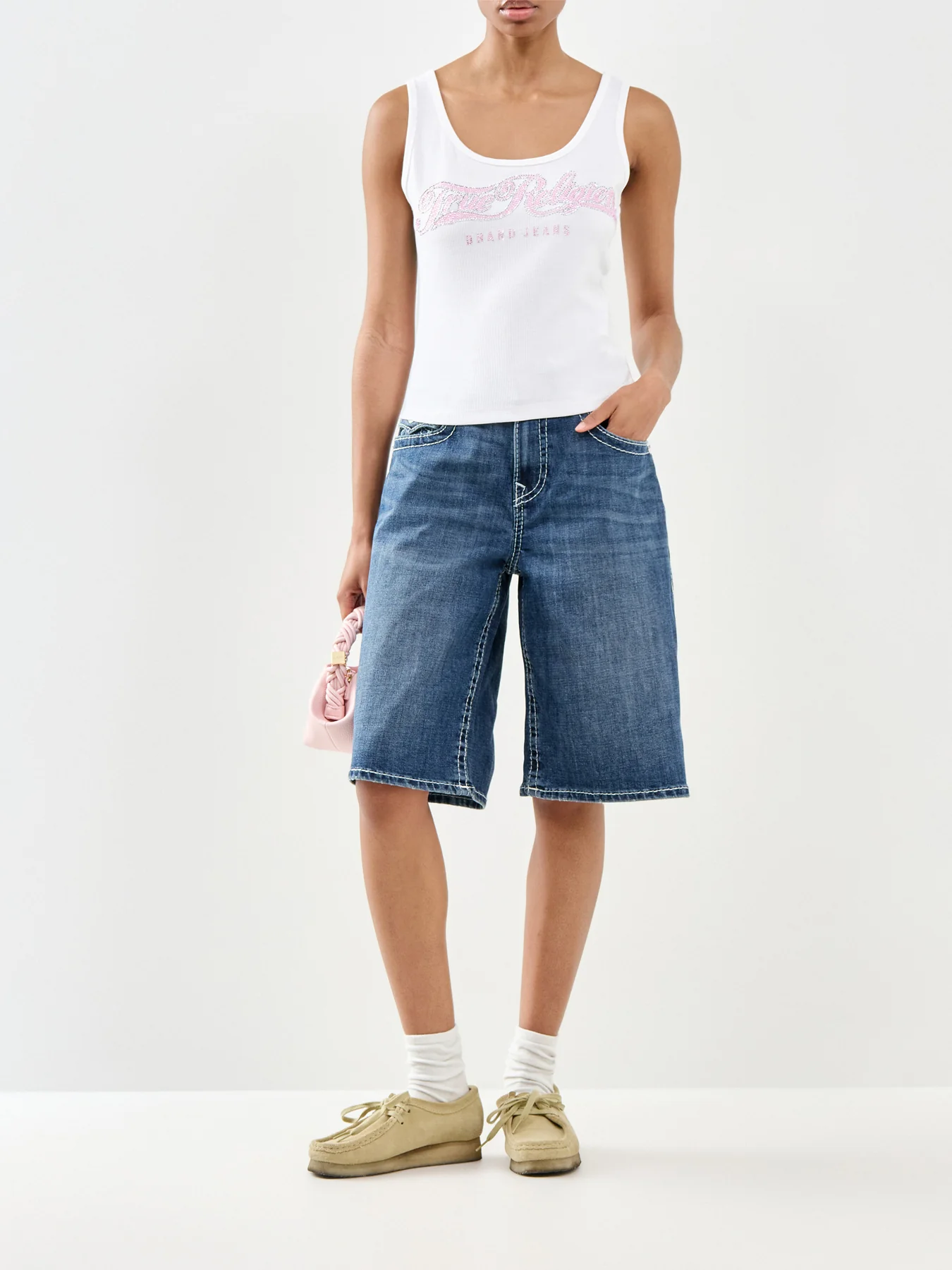 Baggy Denim Jort Big T Flap - Image 2