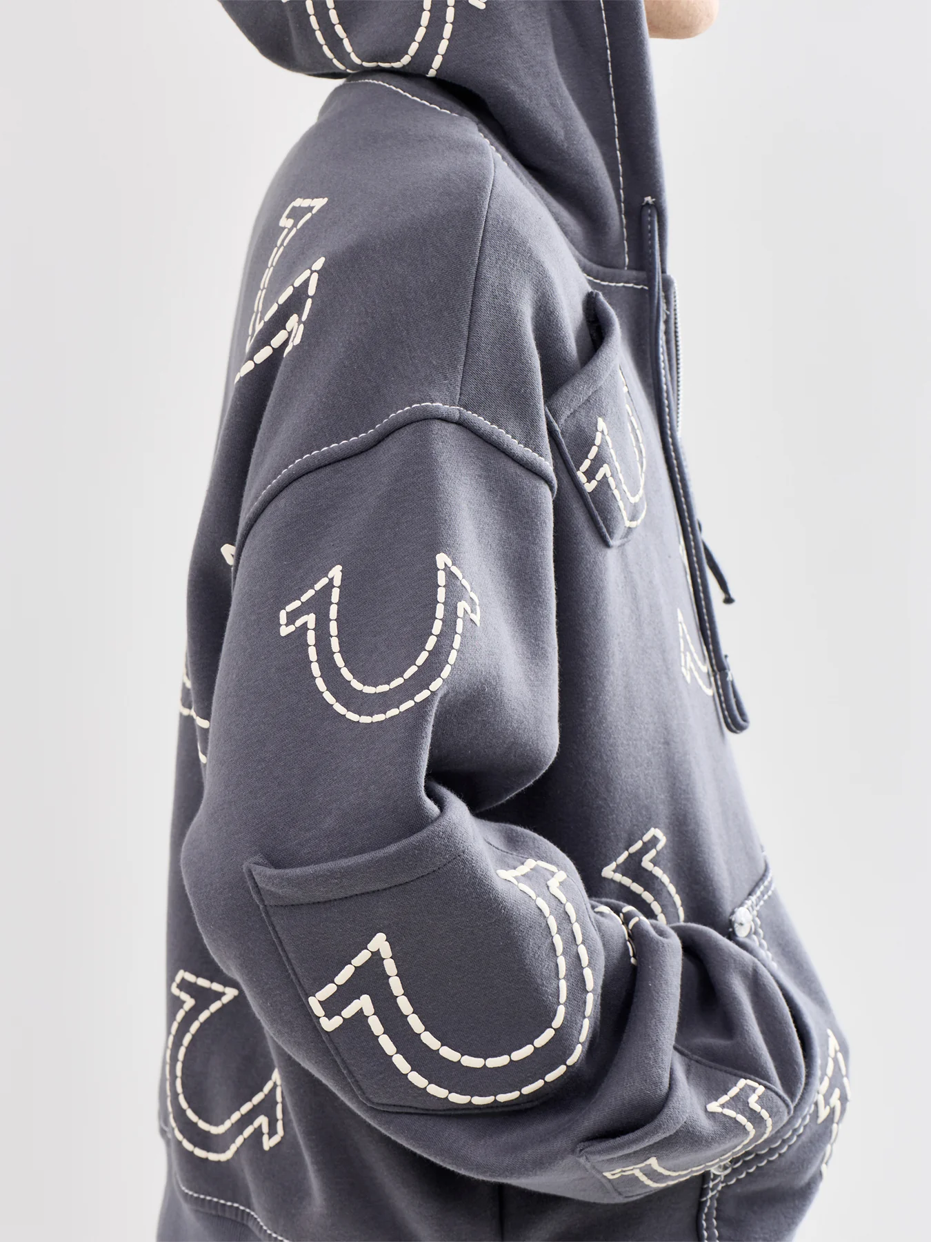 Zip Up Hoodie Grey - Image 3