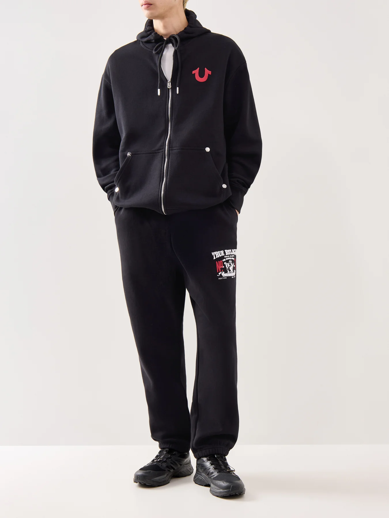 Number One Zip Hoodie Black - Image 2