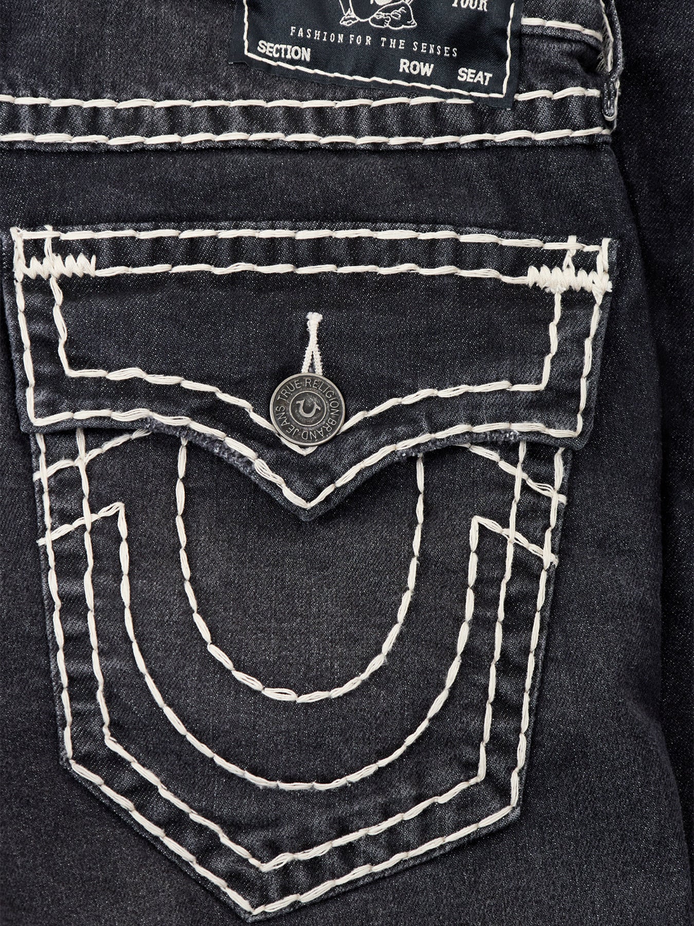 True Religion Rocco Super T Flap Jeans in Black - Image 3