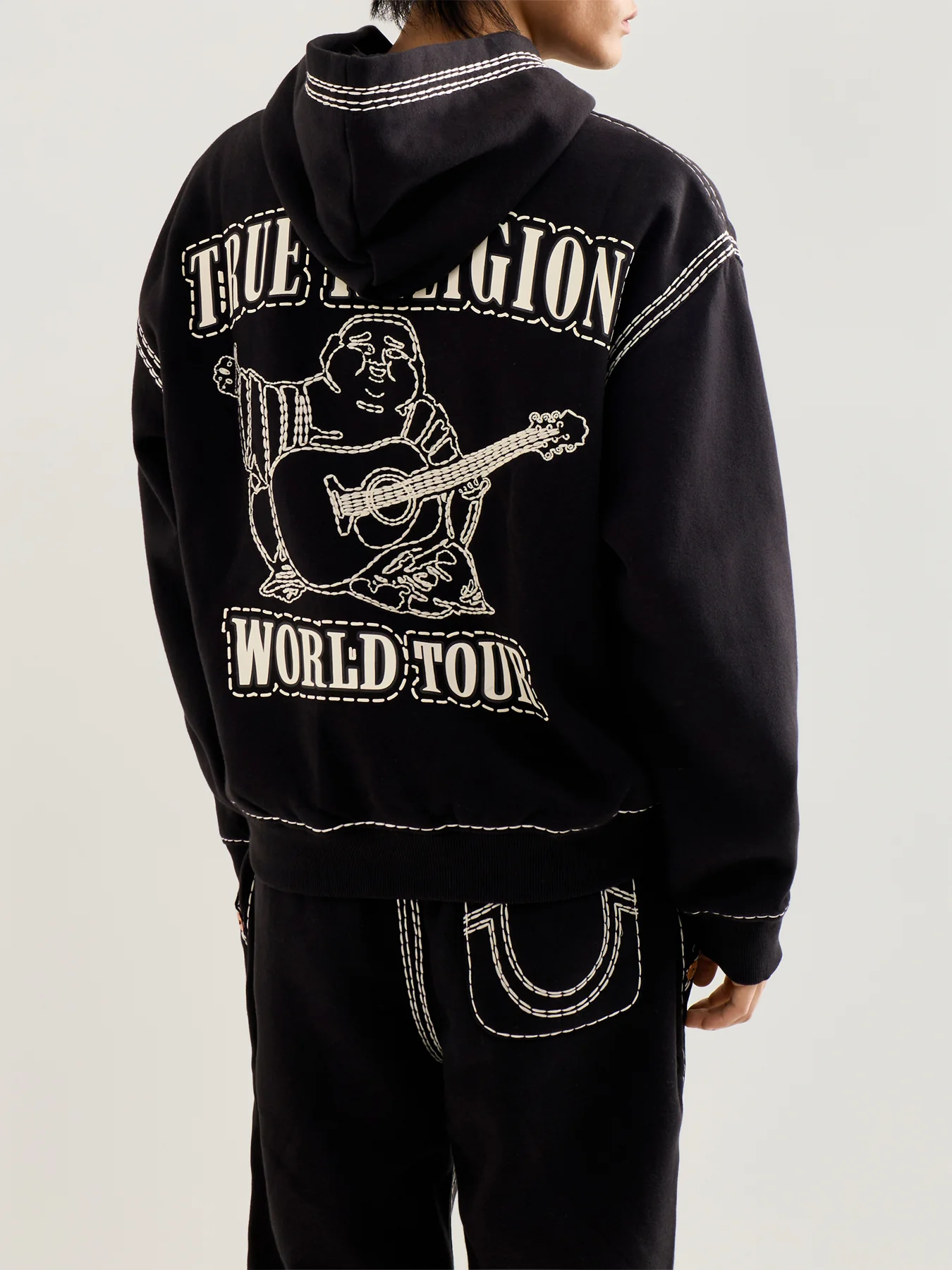 Super Qt Cinched Zip Up Hoodie Black - Image 5
