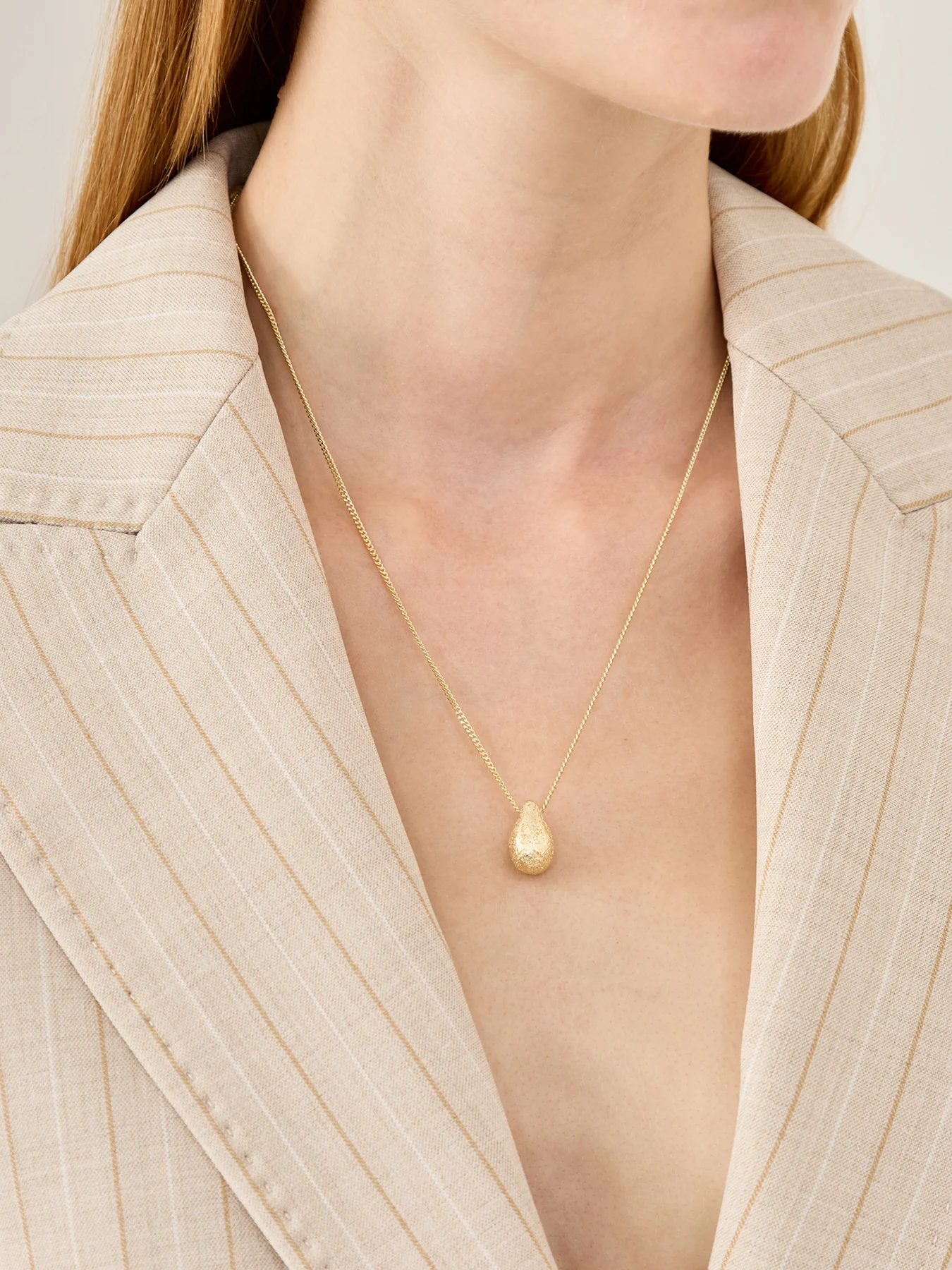 Dome Pendant Necklace Gold - Image 2