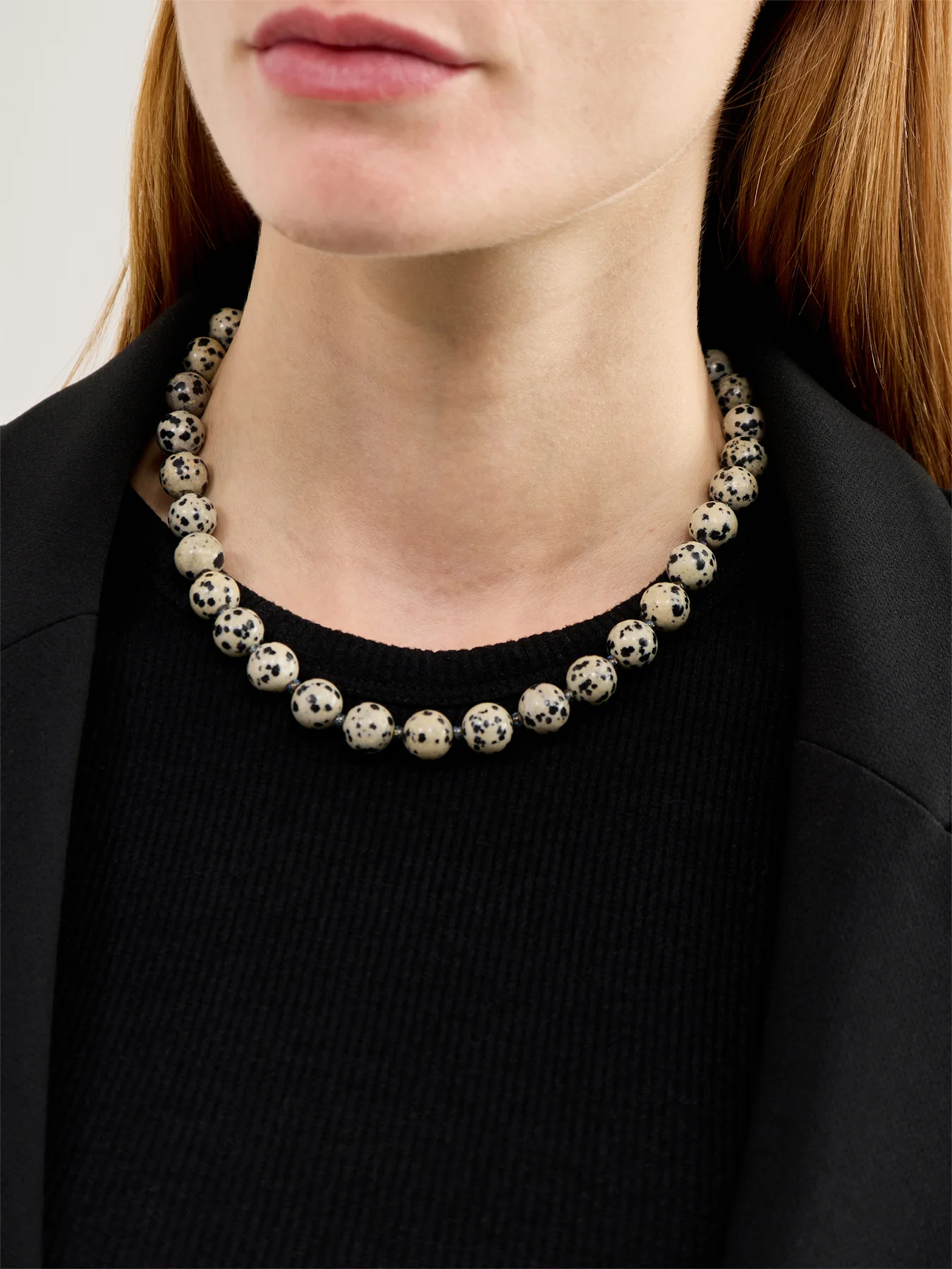 Jasper Beaded Necklace Gold - Image 2