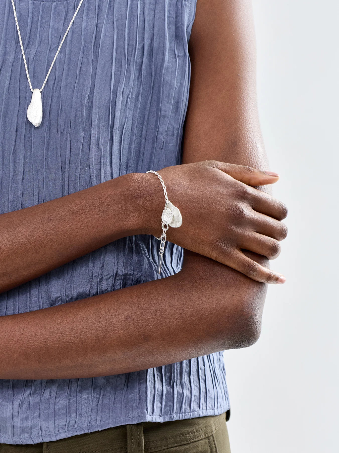 Light Sterling Silver Plated Charm Bracelet - Image 2