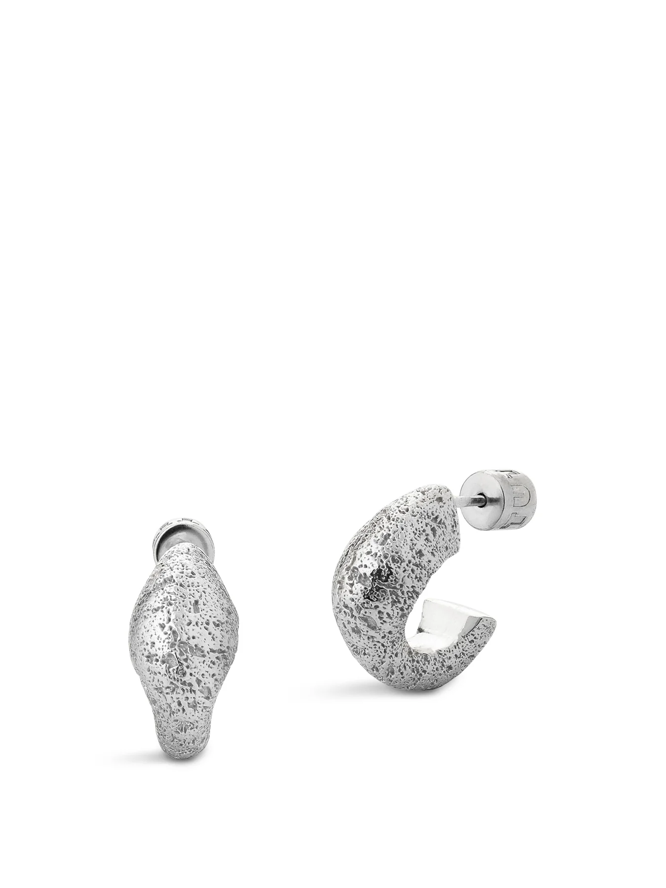 River Hoop Earrings Silver - Image 3