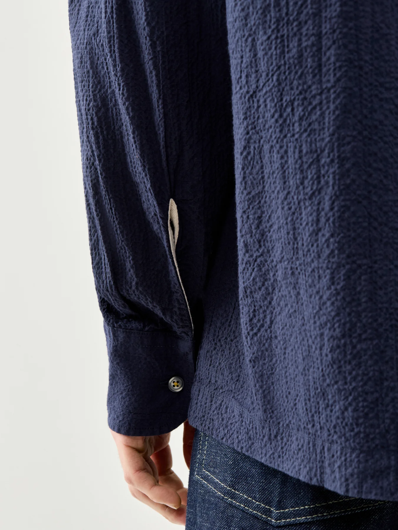 Lucky Cotton Shirt Navy - Image 3