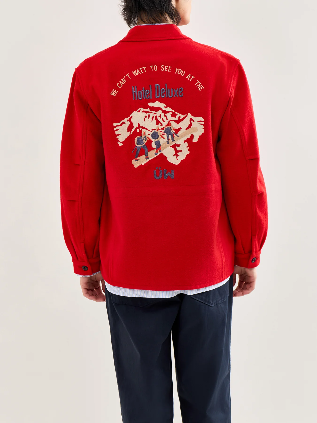 Military Fatigue Jacket Red - Image 5