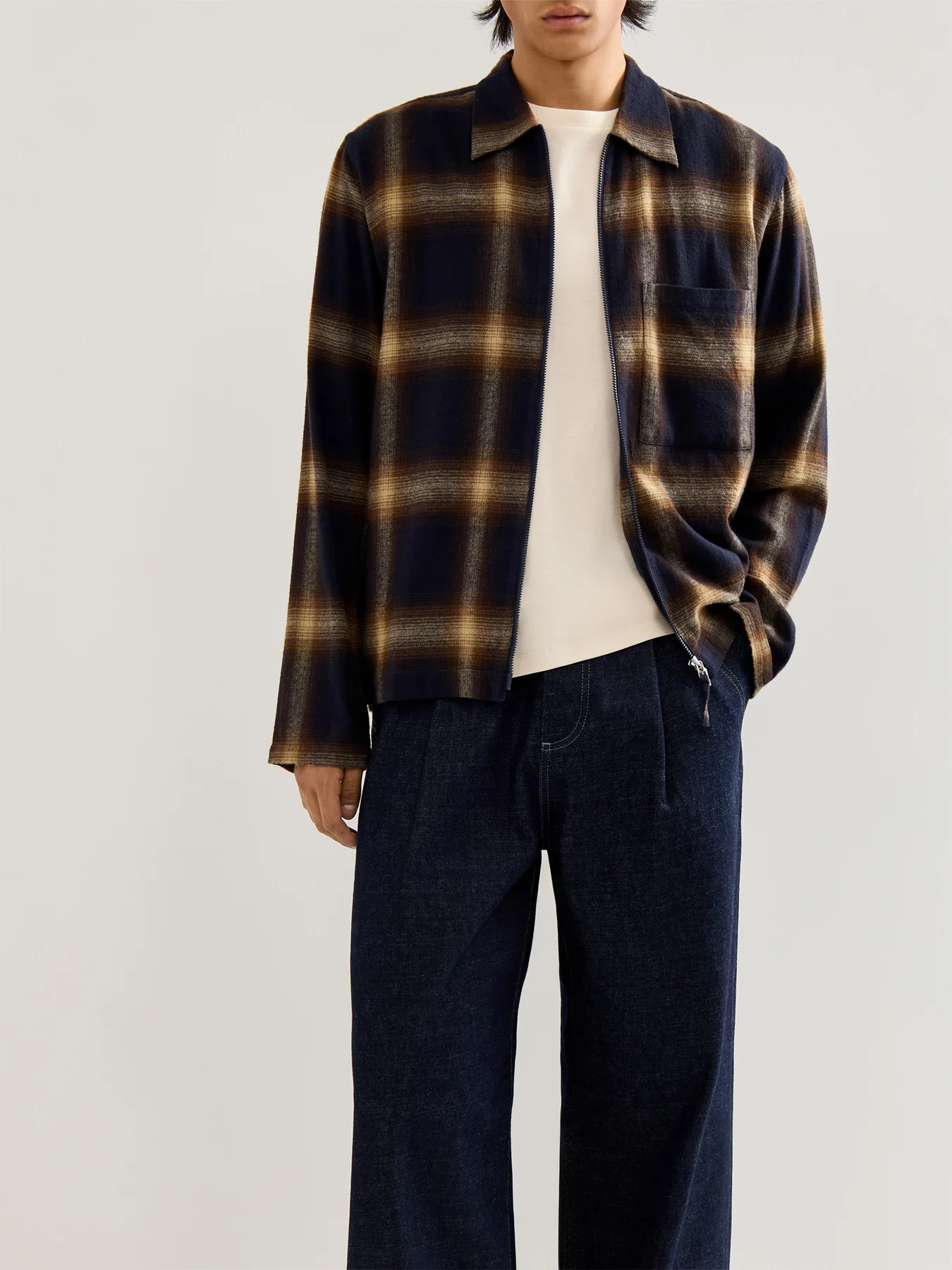 Zip Long Sleeves Cotton Shirt - Image 4