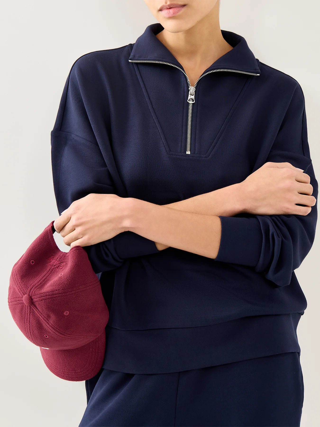 Hawley Half Zip Sweat Navy - Image 3